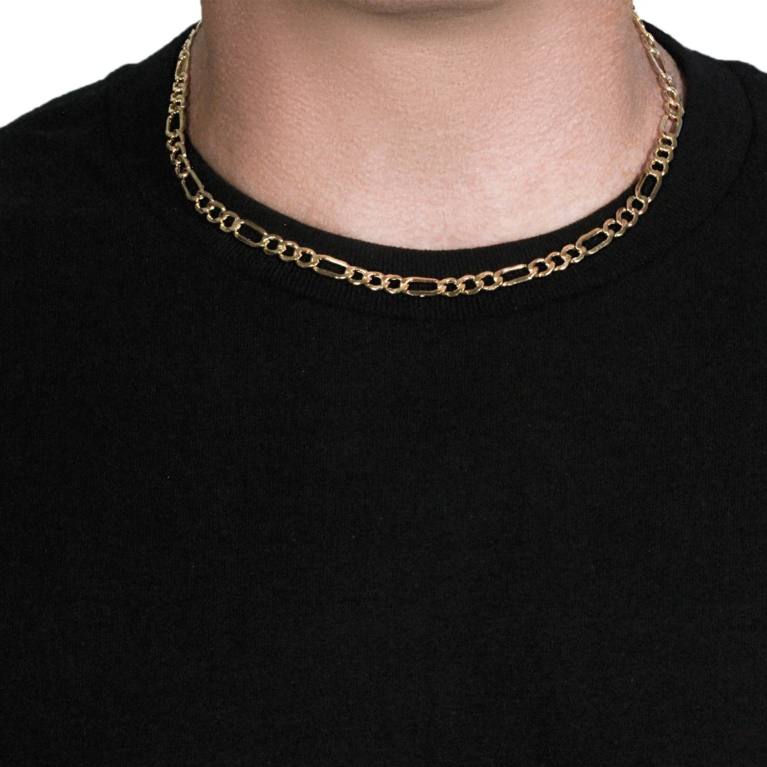 6.5mm 14k Yellow Gold Lite Figaro Chain - Image 11