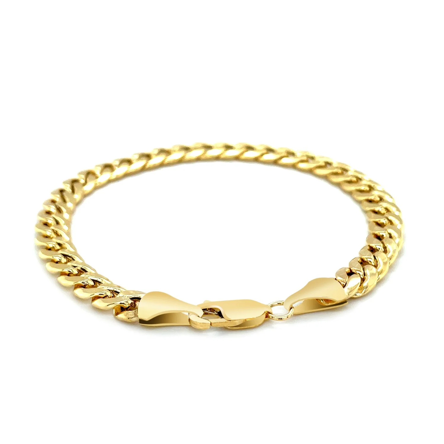6.6mm 10k Yellow Gold Semi Solid Miami Cuban Bracelet - Image 3