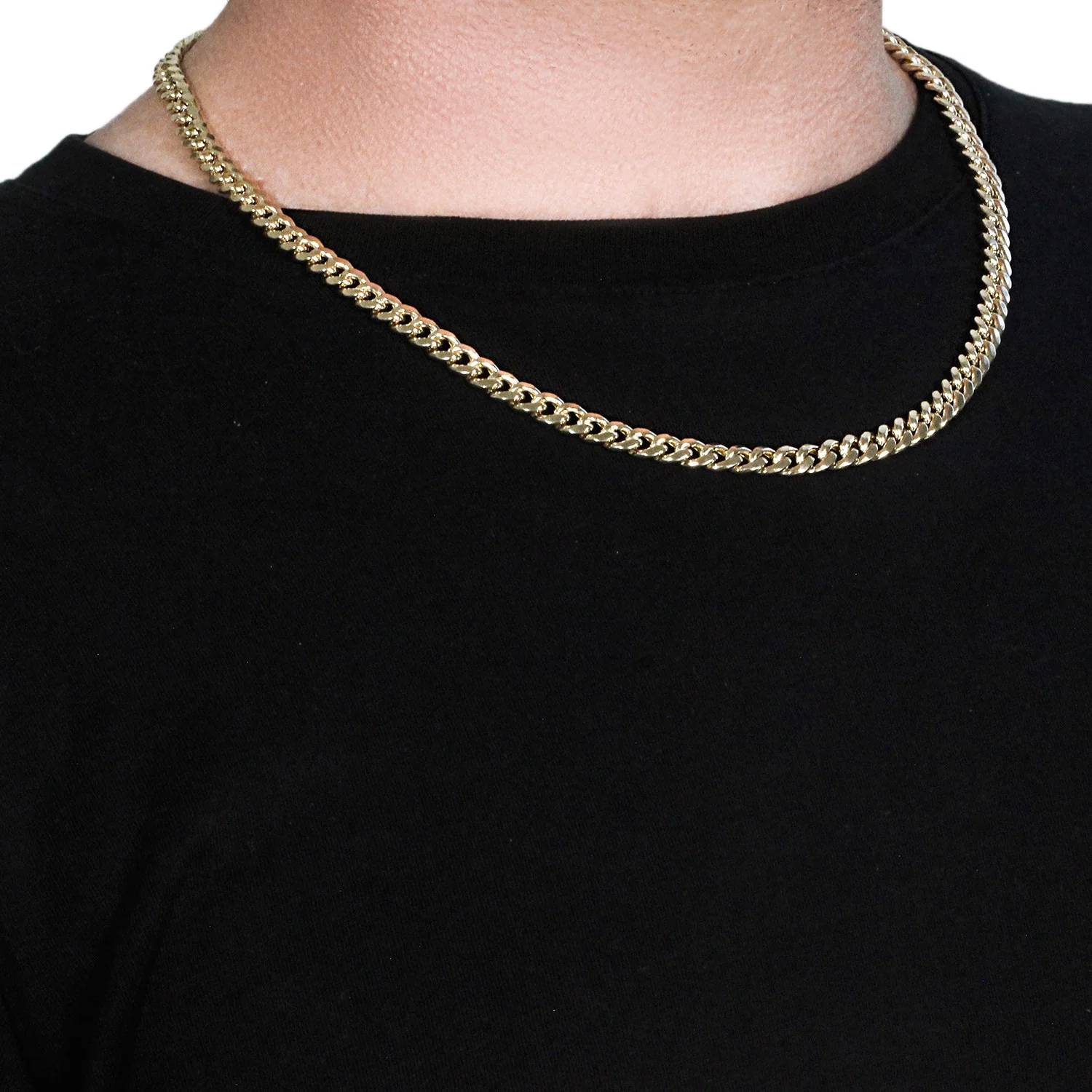 6.9mm 14k Yellow Gold Semi Solid Miami Cuban Chain - Image 12