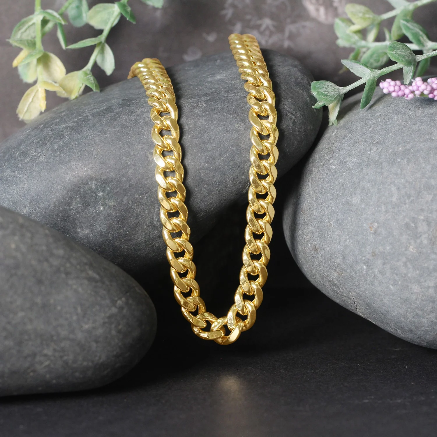 6.9mm 14k Yellow Gold Semi Solid Miami Cuban Chain - Image 4