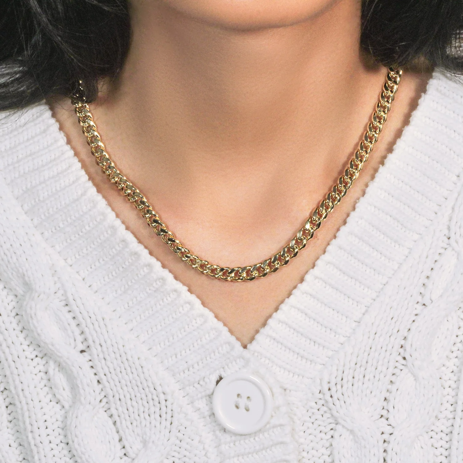 6.9mm 14k Yellow Gold Semi Solid Miami Cuban Chain - Image 9