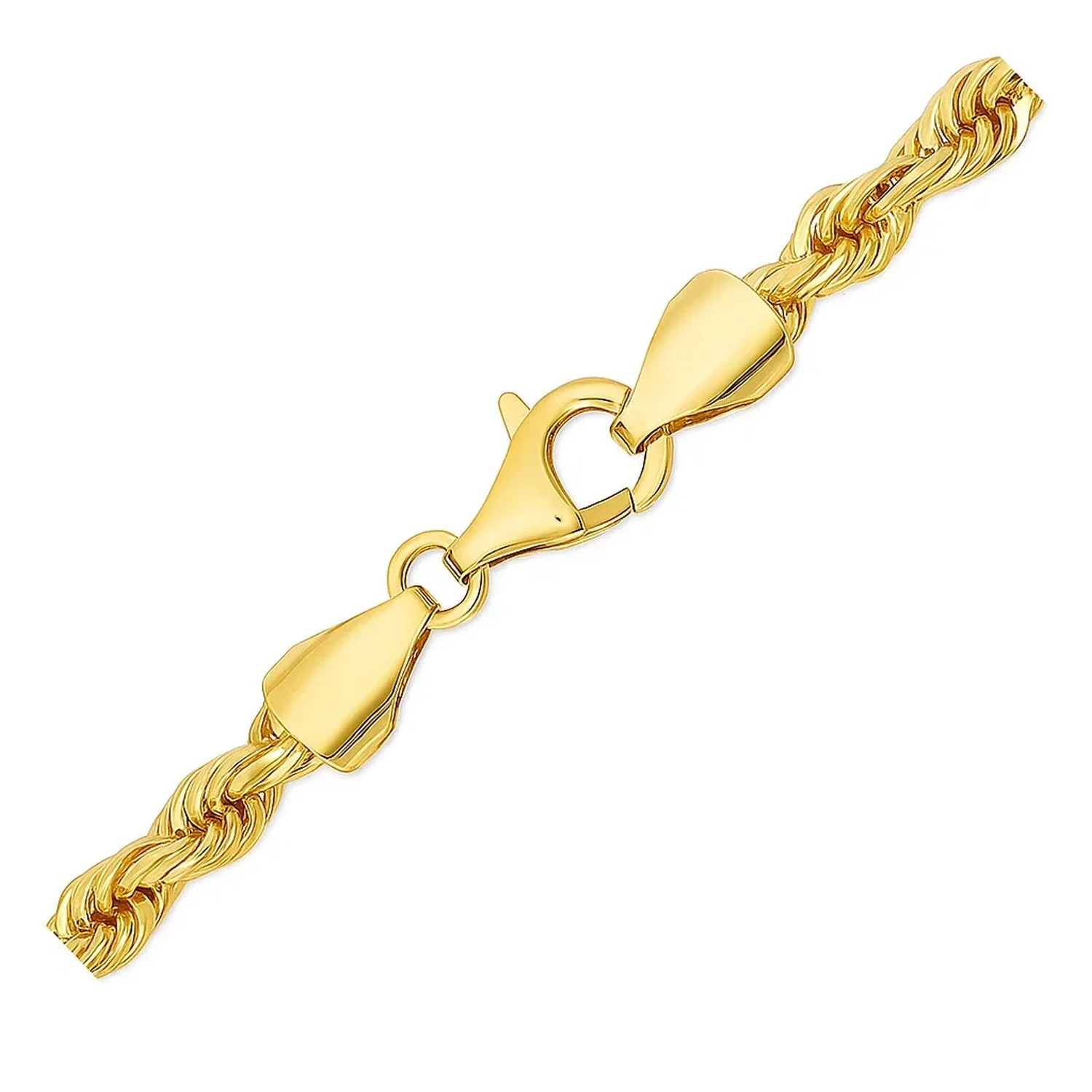 7.0mm 14k Yellow Gold Solid Diamond Cut Rope Chain - Image 7