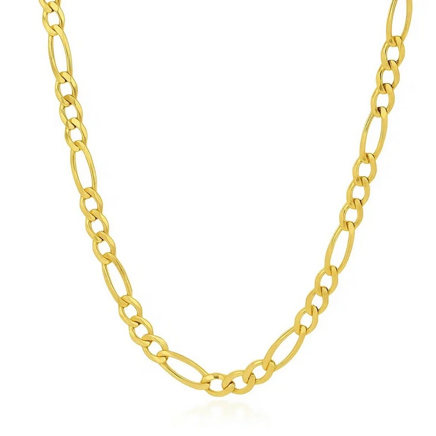 7.0mm 14k Yellow Gold Solid Figaro Chain - Image 2