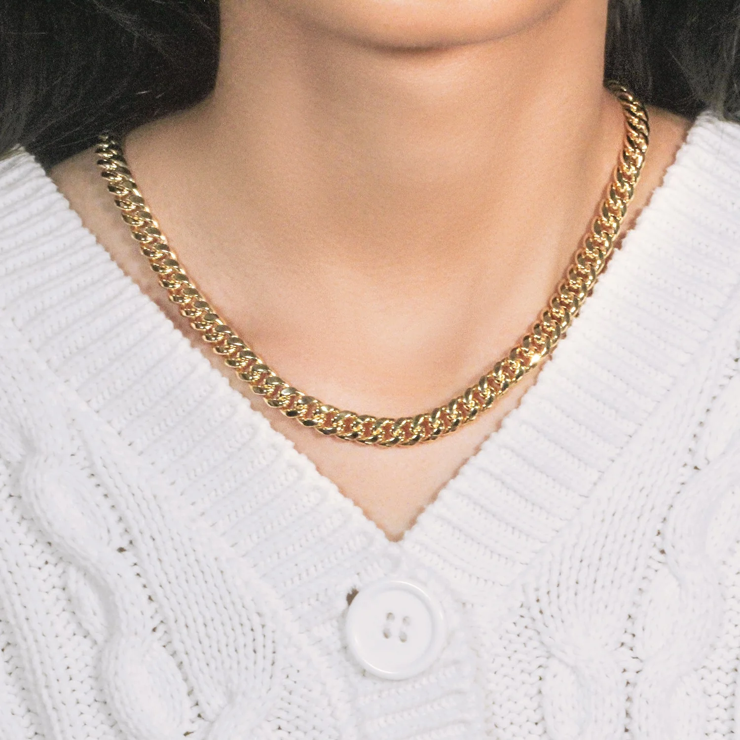 7.5mm 14k Yellow Gold Semi Solid Miami Cuban Chain - Image 9
