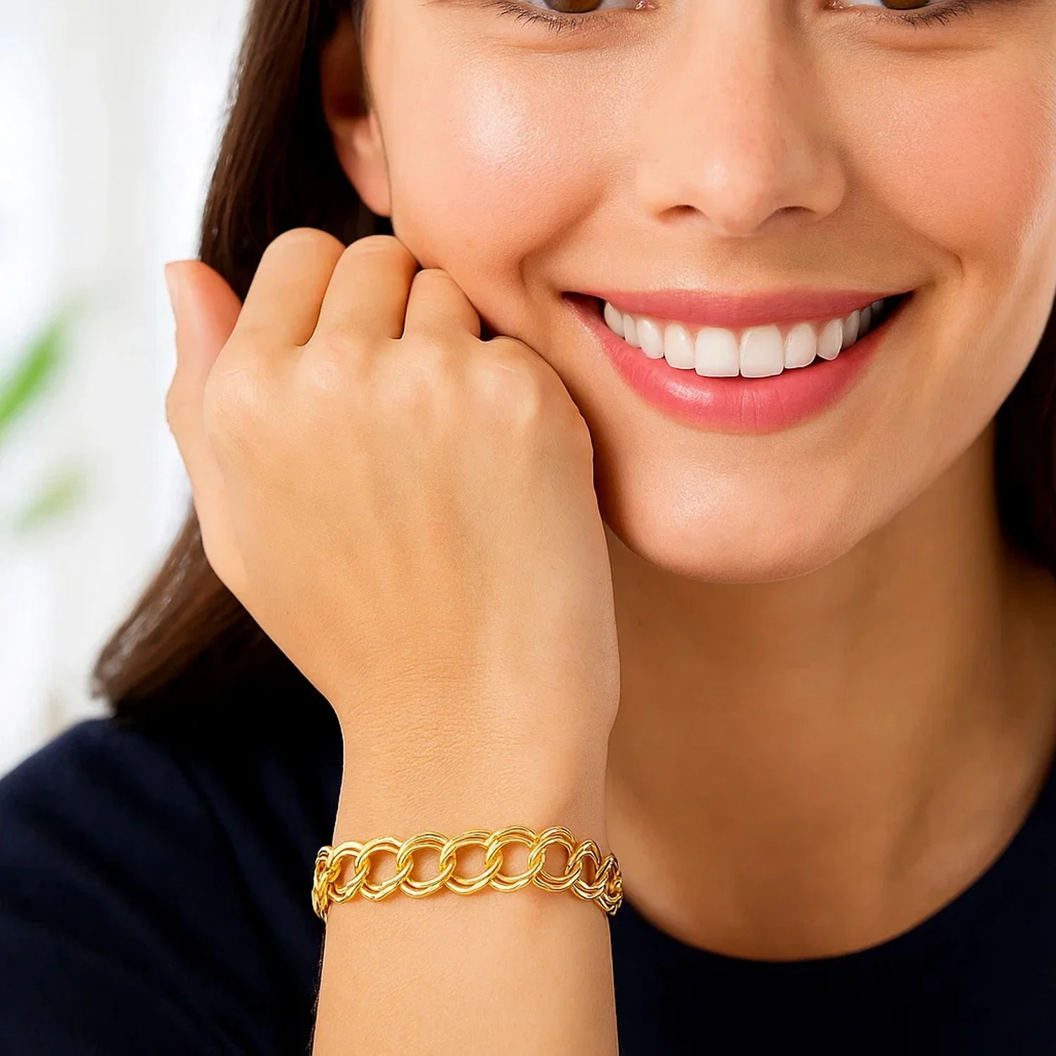 8.0 mm 14k Yellow Gold Lite Charm Bracelet - Image 3