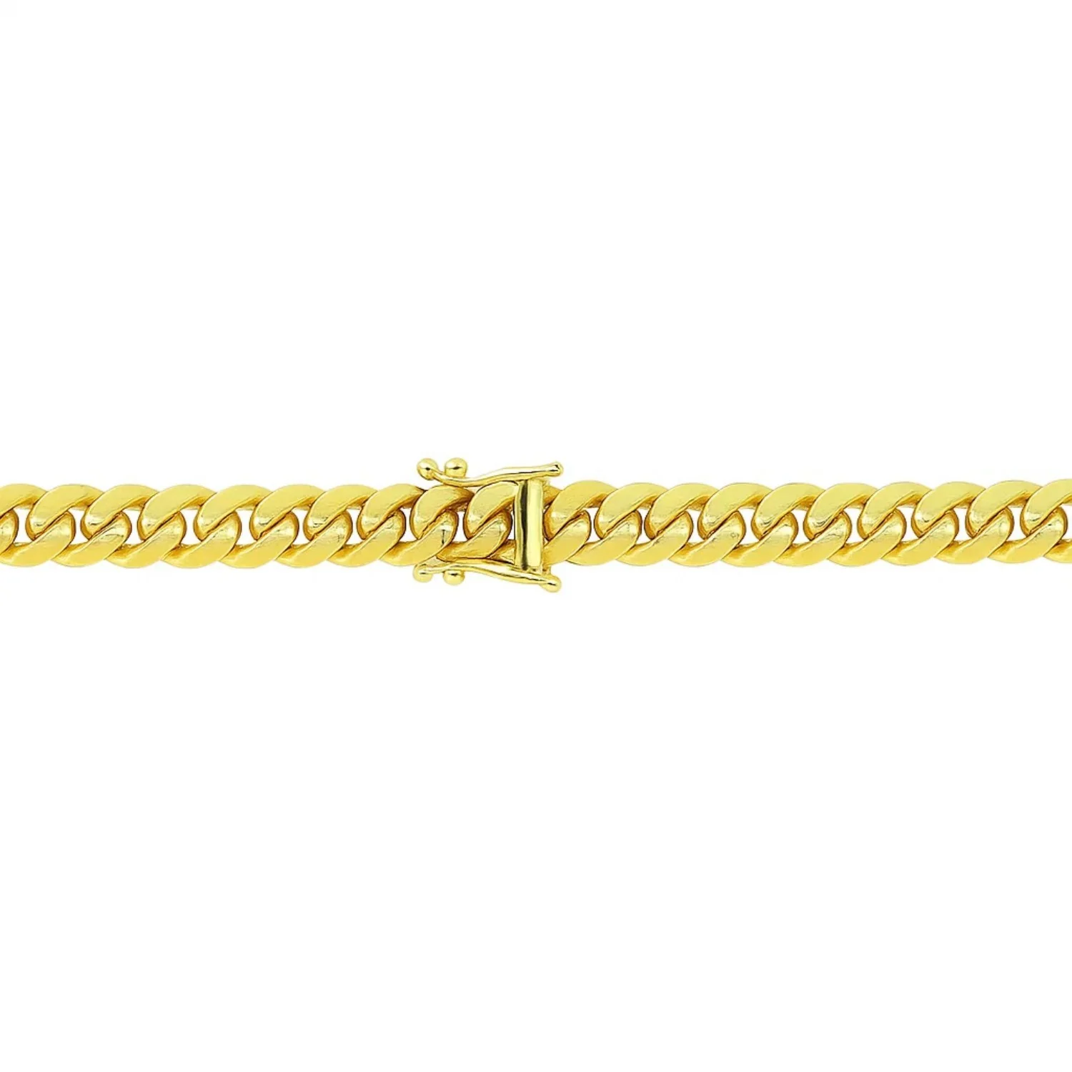 8.25mm 14k Yellow Gold Classic Miami Cuban Solid Bracelet - Image 5