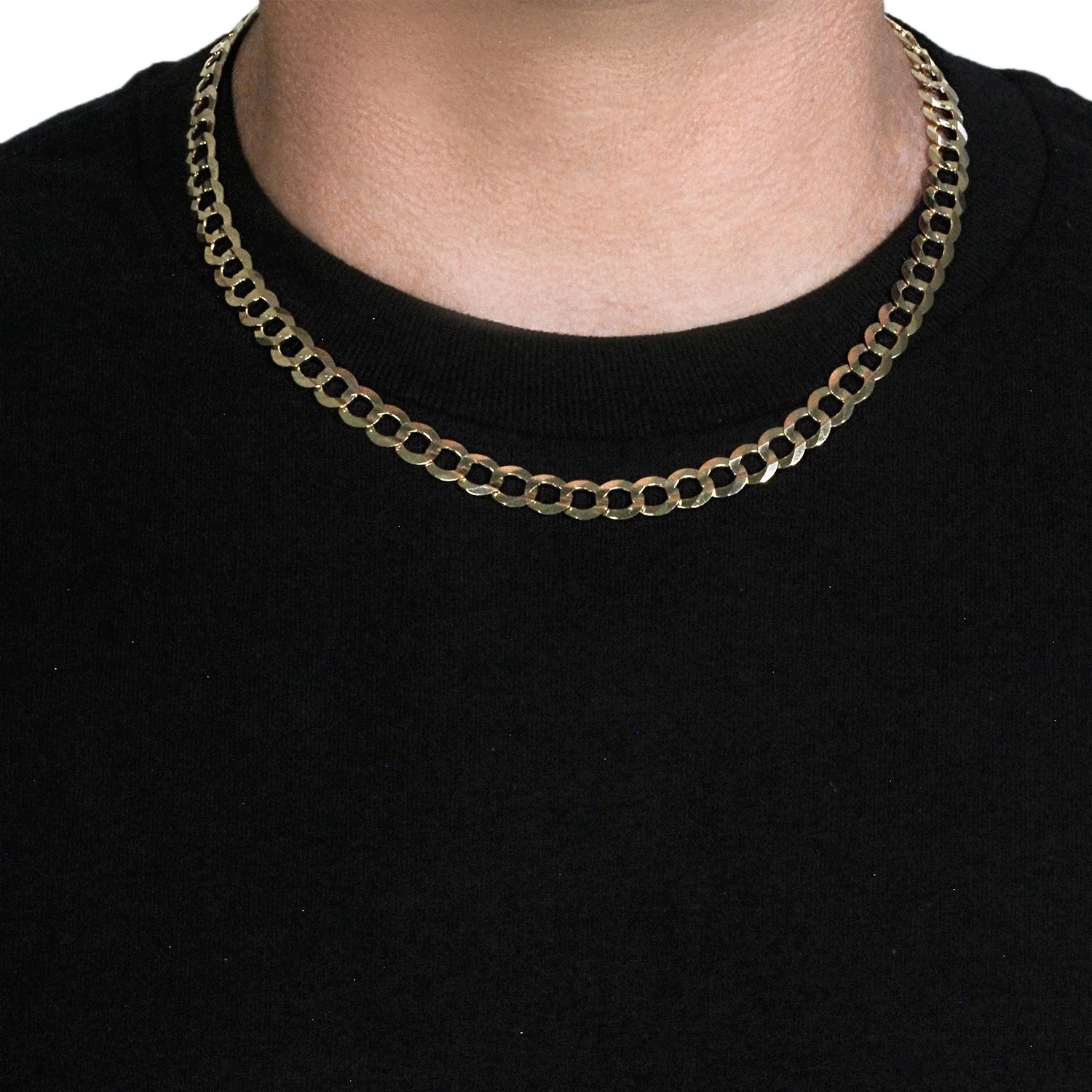 8.2mm 14k Yellow Gold Solid Curb Chain - Image 10