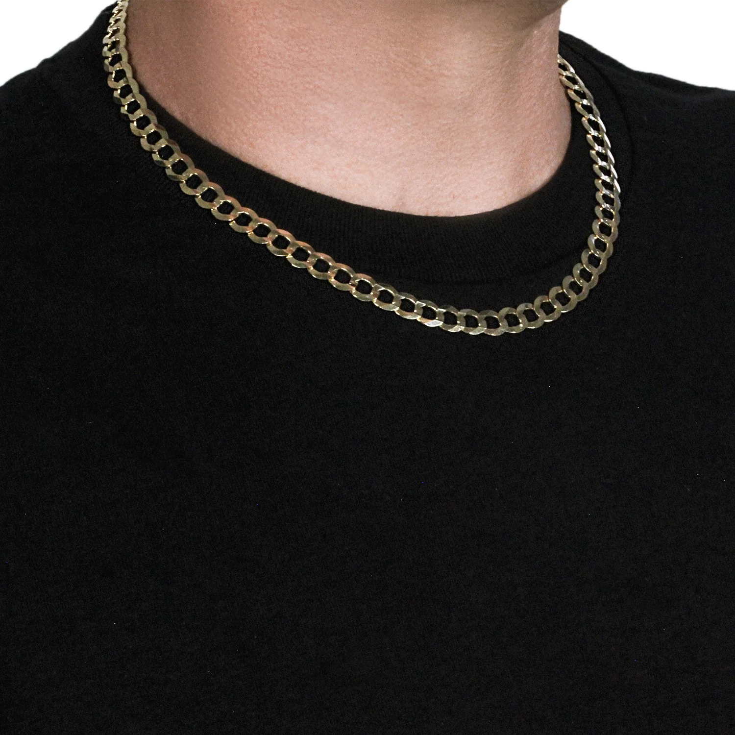 8.2mm 14k Yellow Gold Solid Curb Chain - Image 11