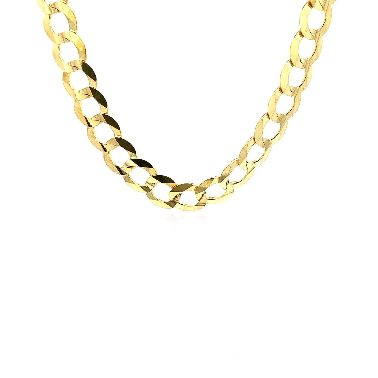 8.2mm 14k Yellow Gold Solid Curb Chain - Image 2