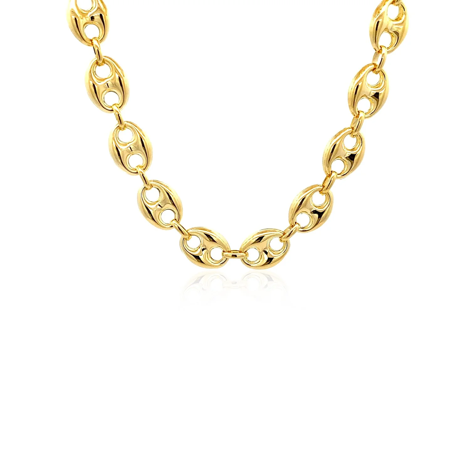 9.0mm 14k Yellow Gold Puffed Mariner Link Chain - Image 13