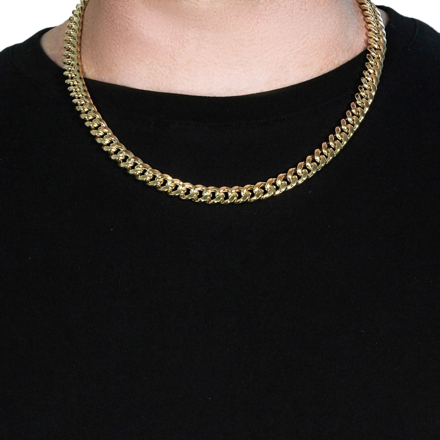 9.0mm 14k Yellow Gold Semi Solid Miami Cuban Chain - Image 11