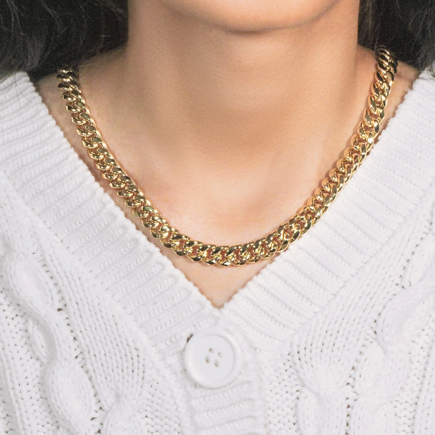 9.0mm 14k Yellow Gold Semi Solid Miami Cuban Chain - Image 9