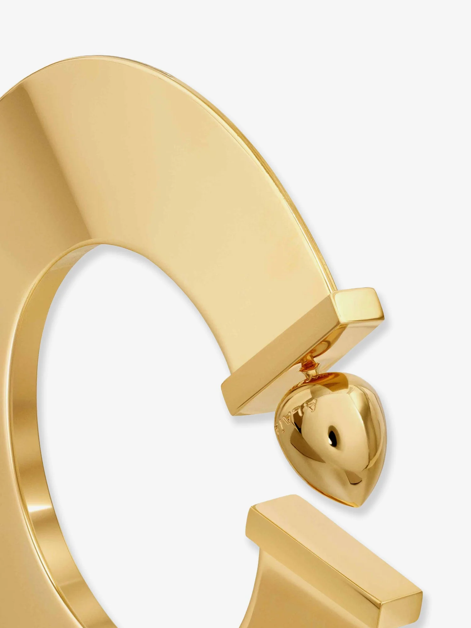 Alaia Blade Hoop S Earrings With Logo Detail - Image 3