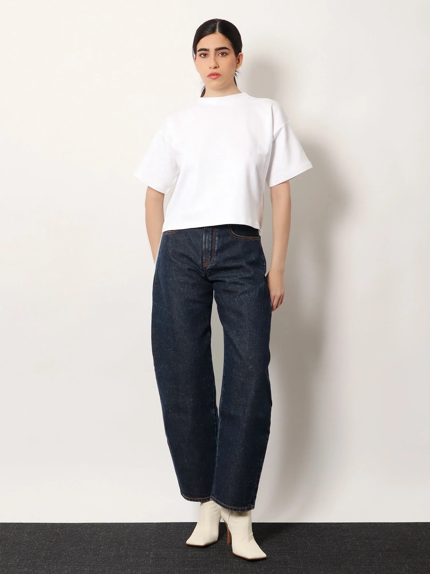 Alaia Boxy Cotton Blend T-Shirt - Image 2