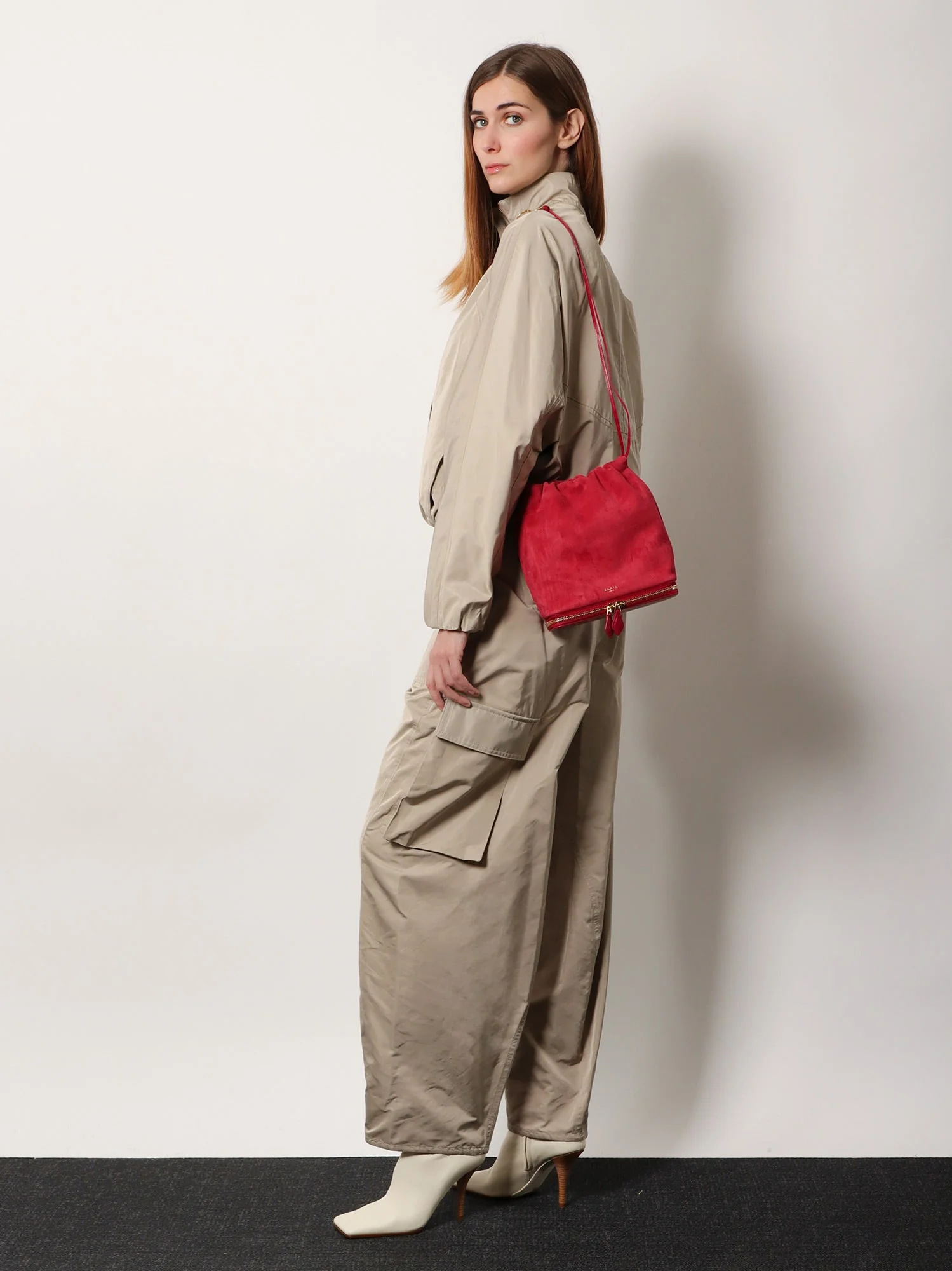 Alaia Le Pochon Suede Crossbody Bag - Image 2