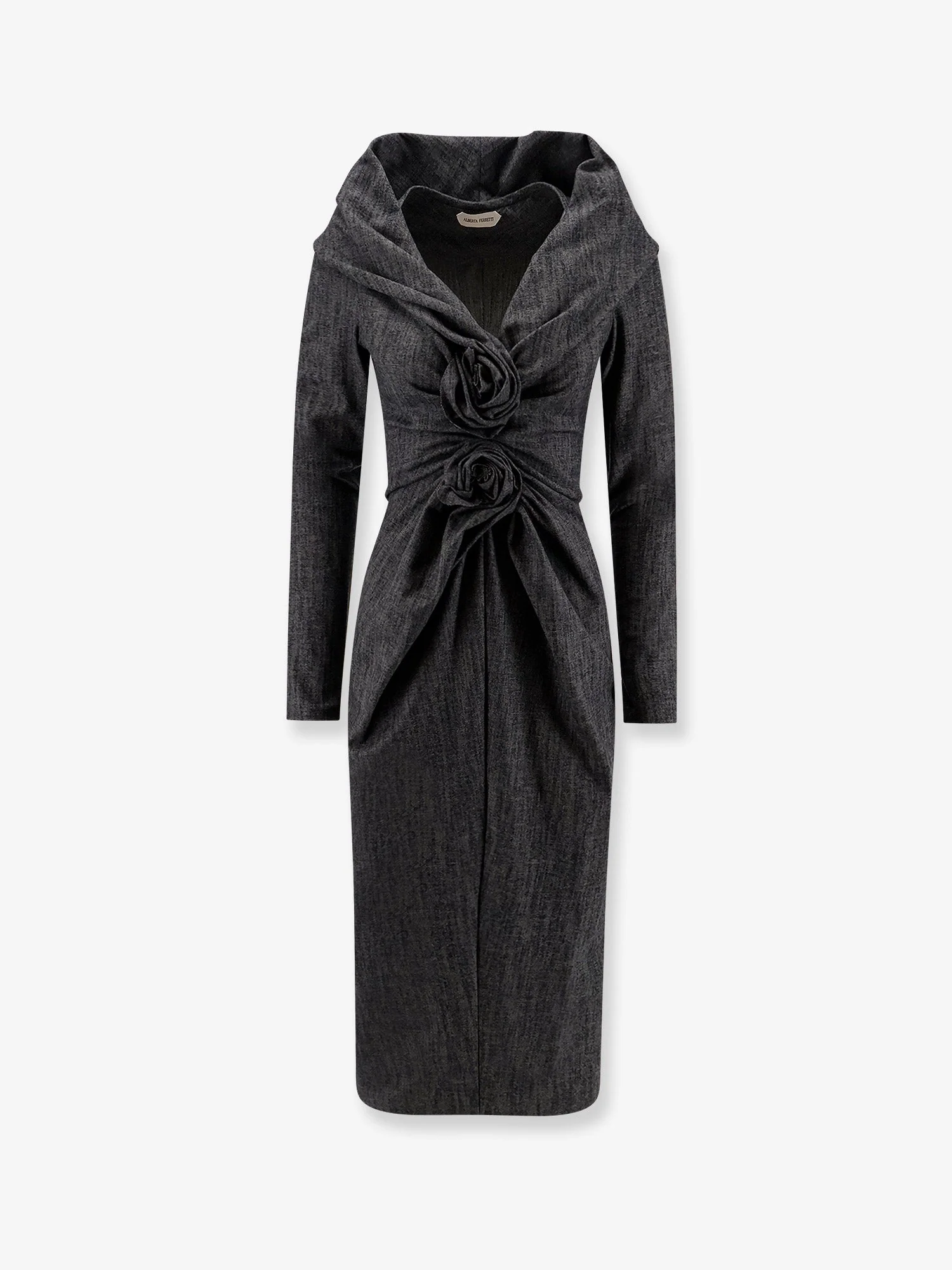 Alberta Ferretti Wool Blend Midi Dress
