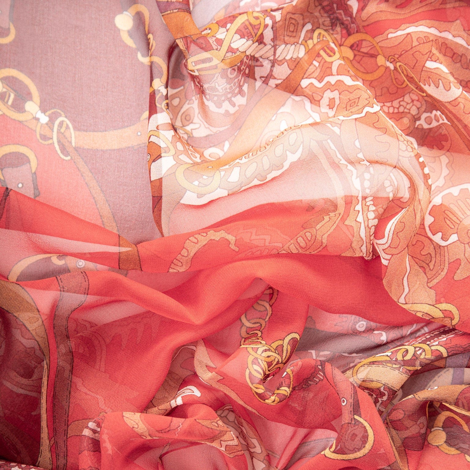 Elizabetta Alessandra Long Sheer Silk Scarf - Red - Image 4