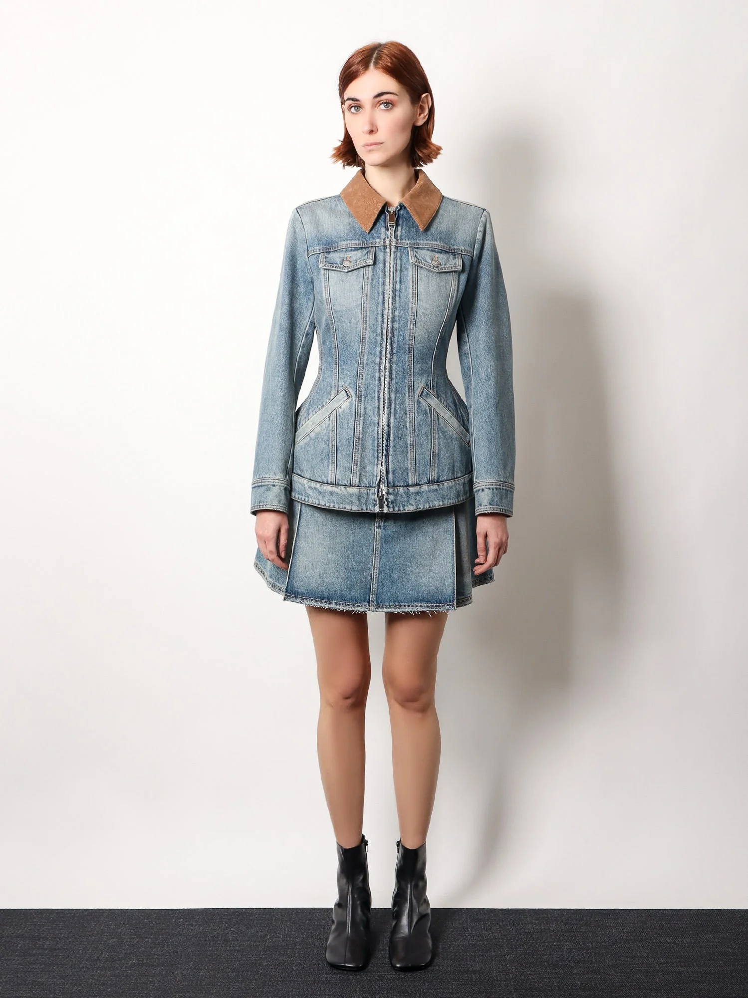 Alexander Mcqueen Denim Jacket With Volant - Image 2