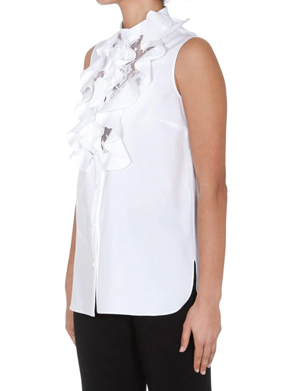 Alexander Mcqueen Ruffle Detailed Poplin Top - Image 4