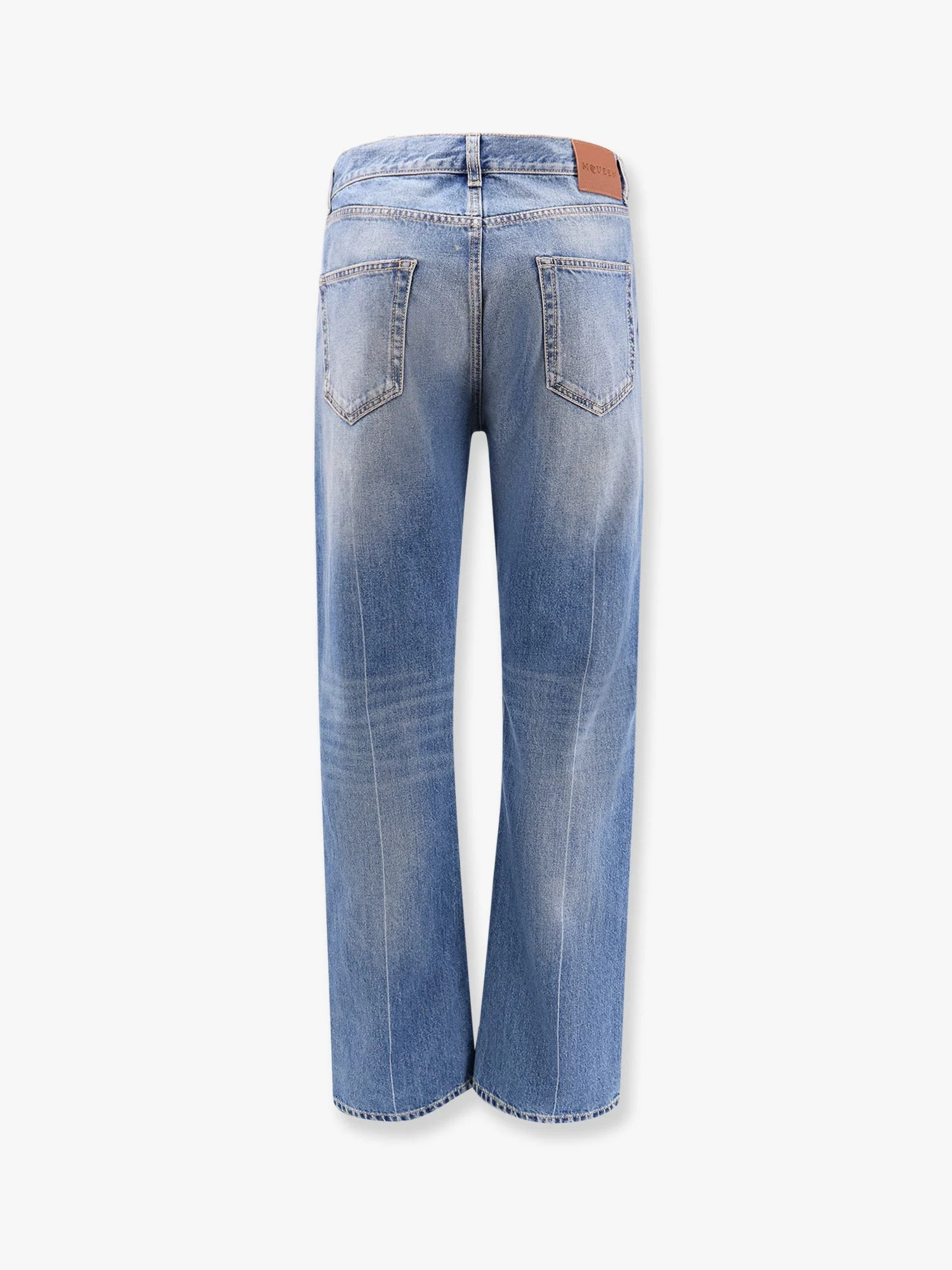 Alexander Mcqueen Washed Blue Straight Leg Jeans - Image 5