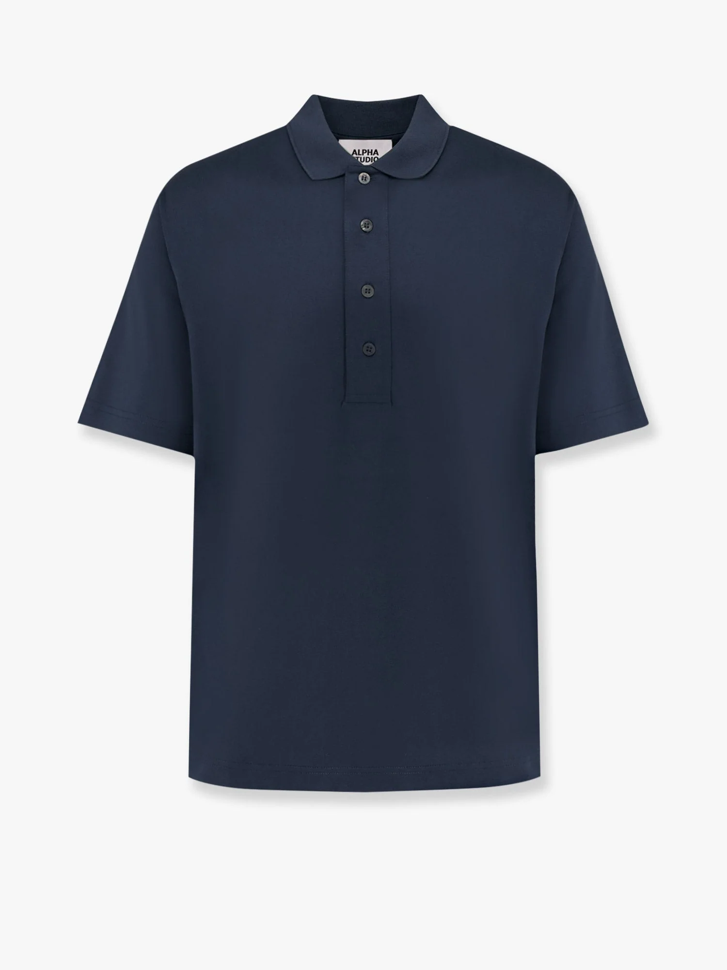 Alpha-Studio Cotton Jersey Polo Shirt - Image 7