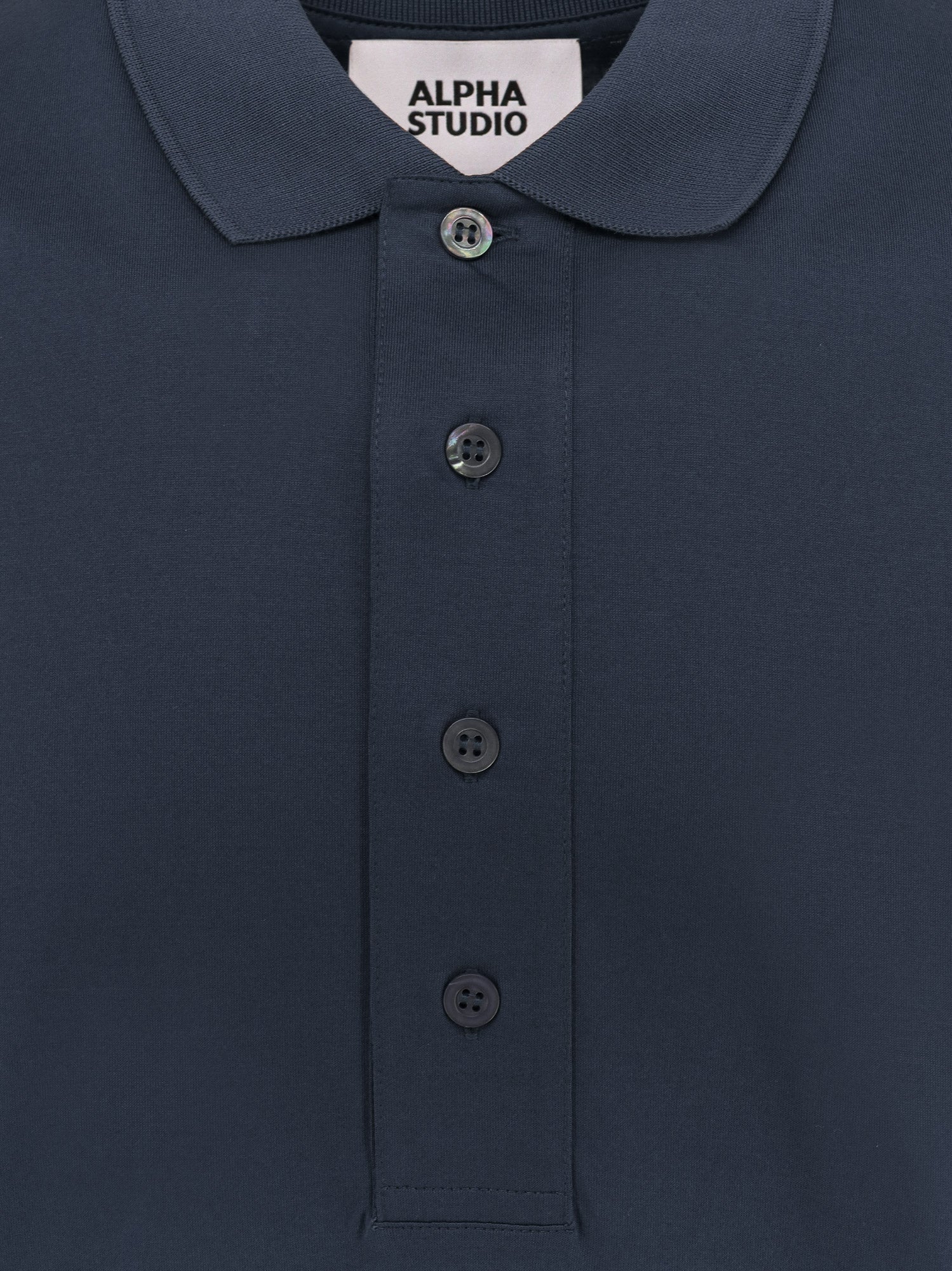 Alpha-Studio Cotton Jersey Polo Shirt - Image 9