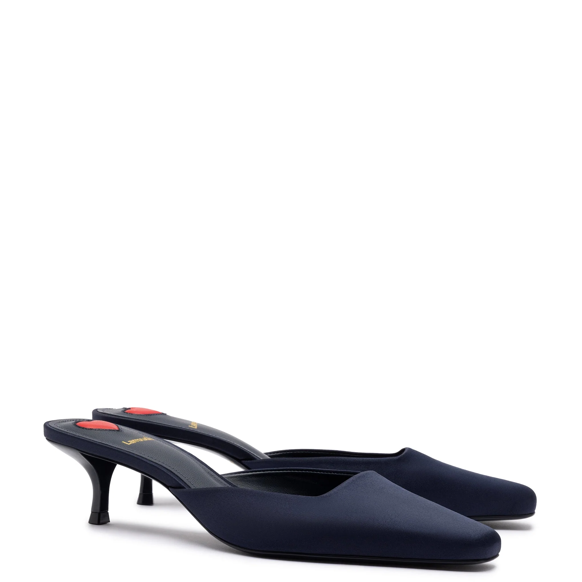 Larroude Amal Mule In Ocean Satin - Image 3