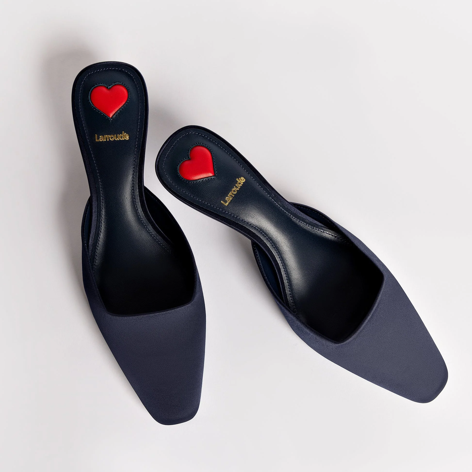 Larroude Amal Mule In Ocean Satin - Image 8