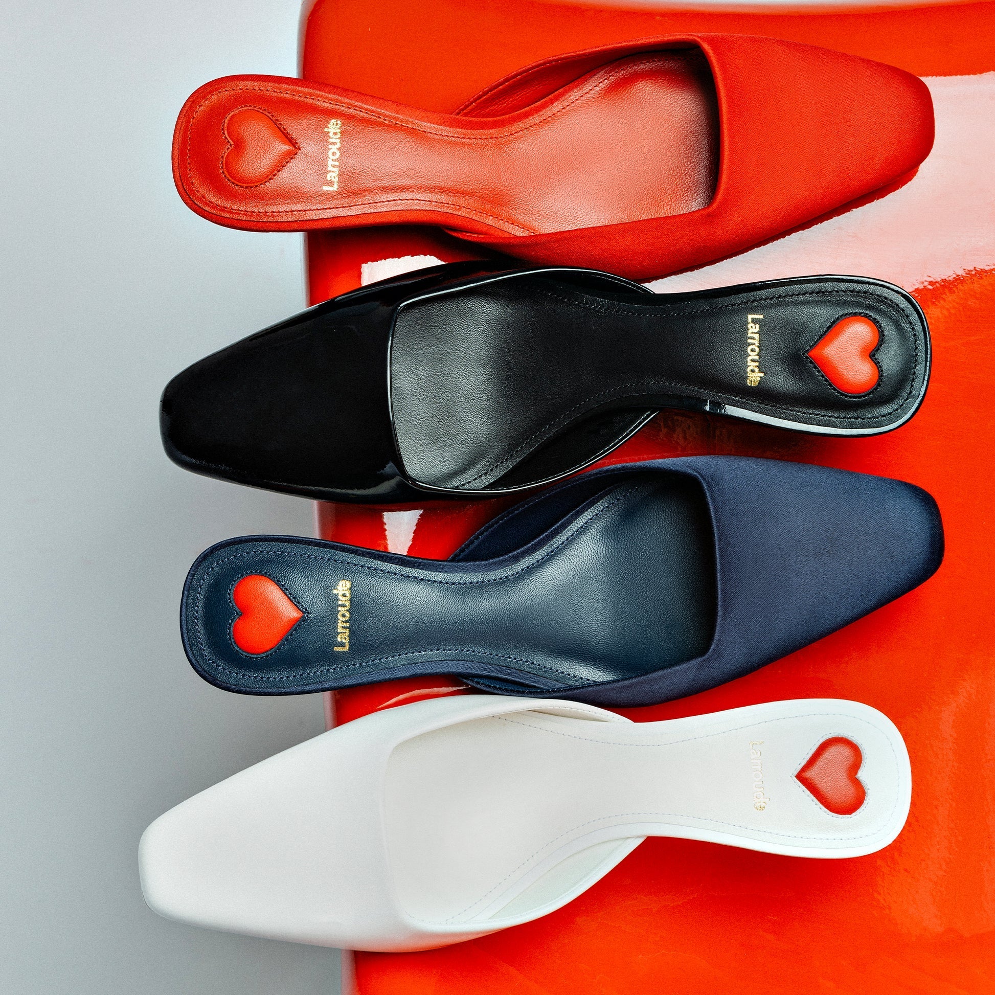 Larroude Amal Mule In Ocean Satin - Image 9