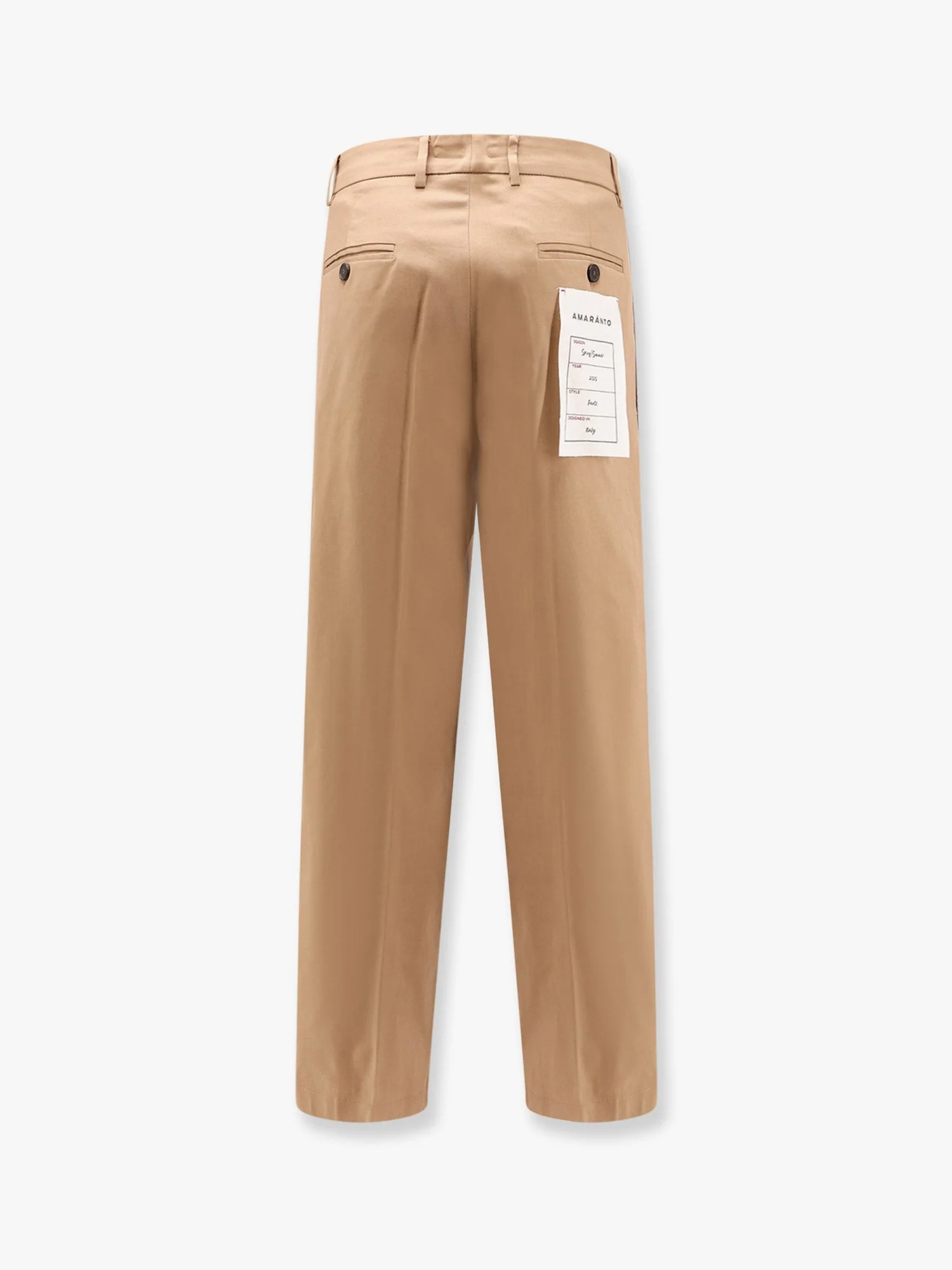 Amaranto Cotton Trouser With Frayed Edges - Image 2