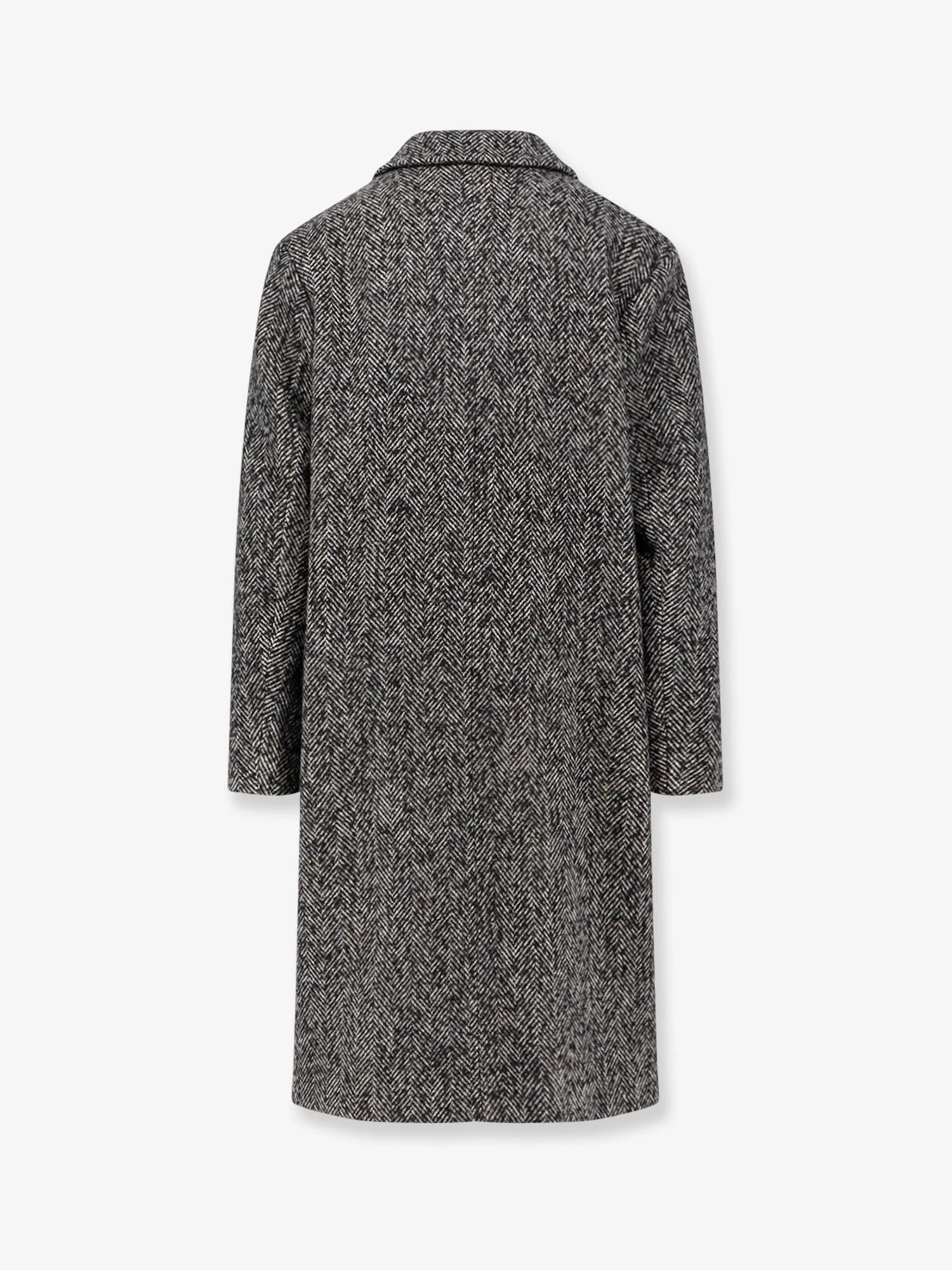 Amaranto Herringbone Pattern Wool Coat - Image 2