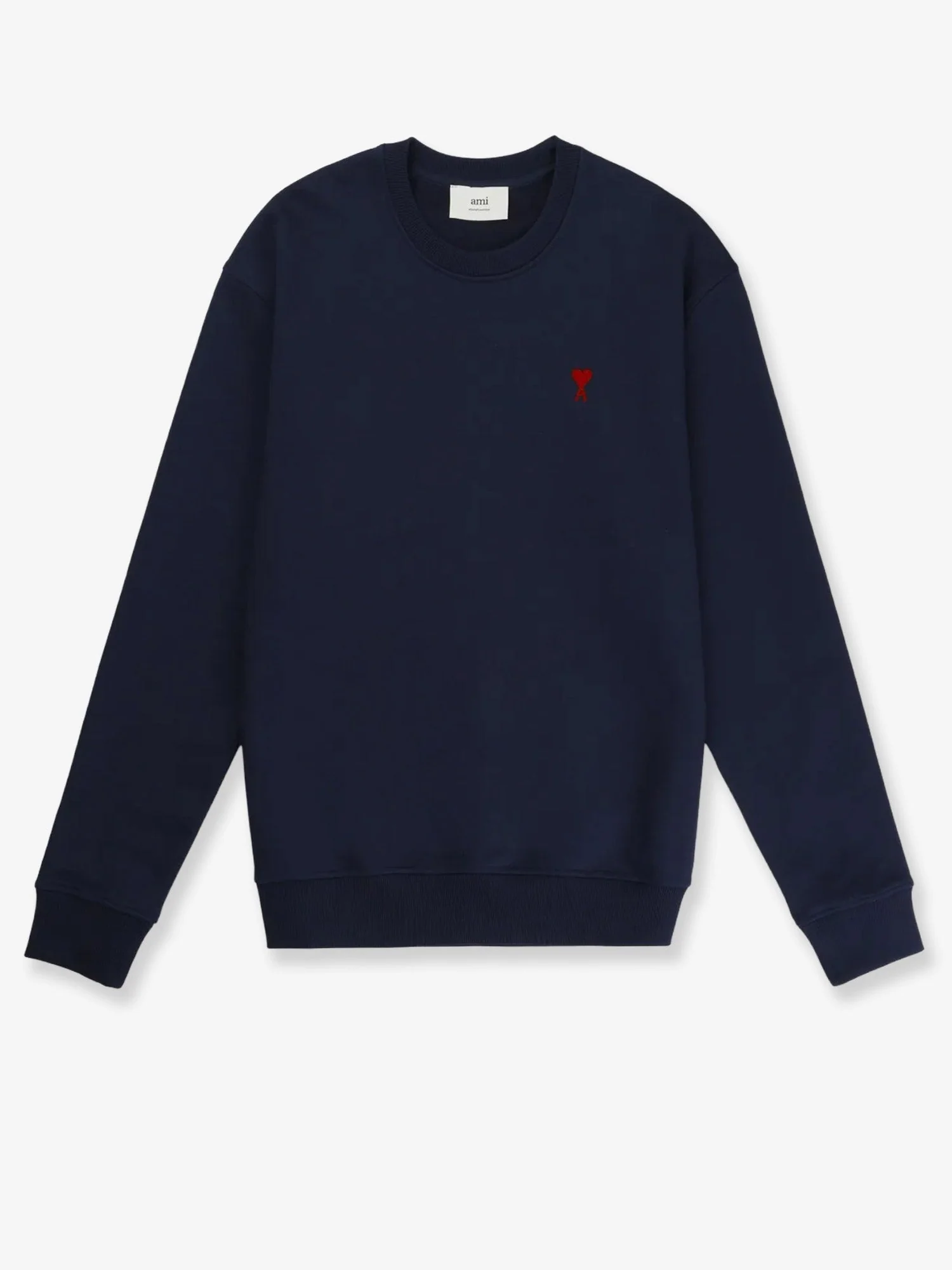 Ami Paris Cotton Sweatshirt With Iconic Embroidery
