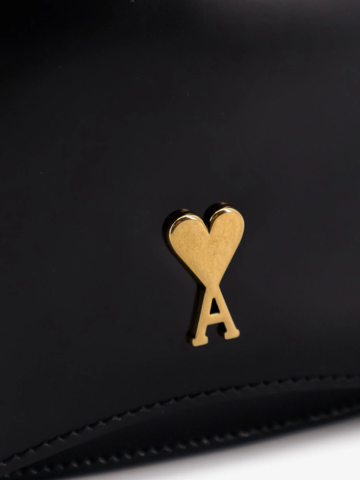 Ami Paris Leather Shoulder Bag With Monogram Logo - Image 5