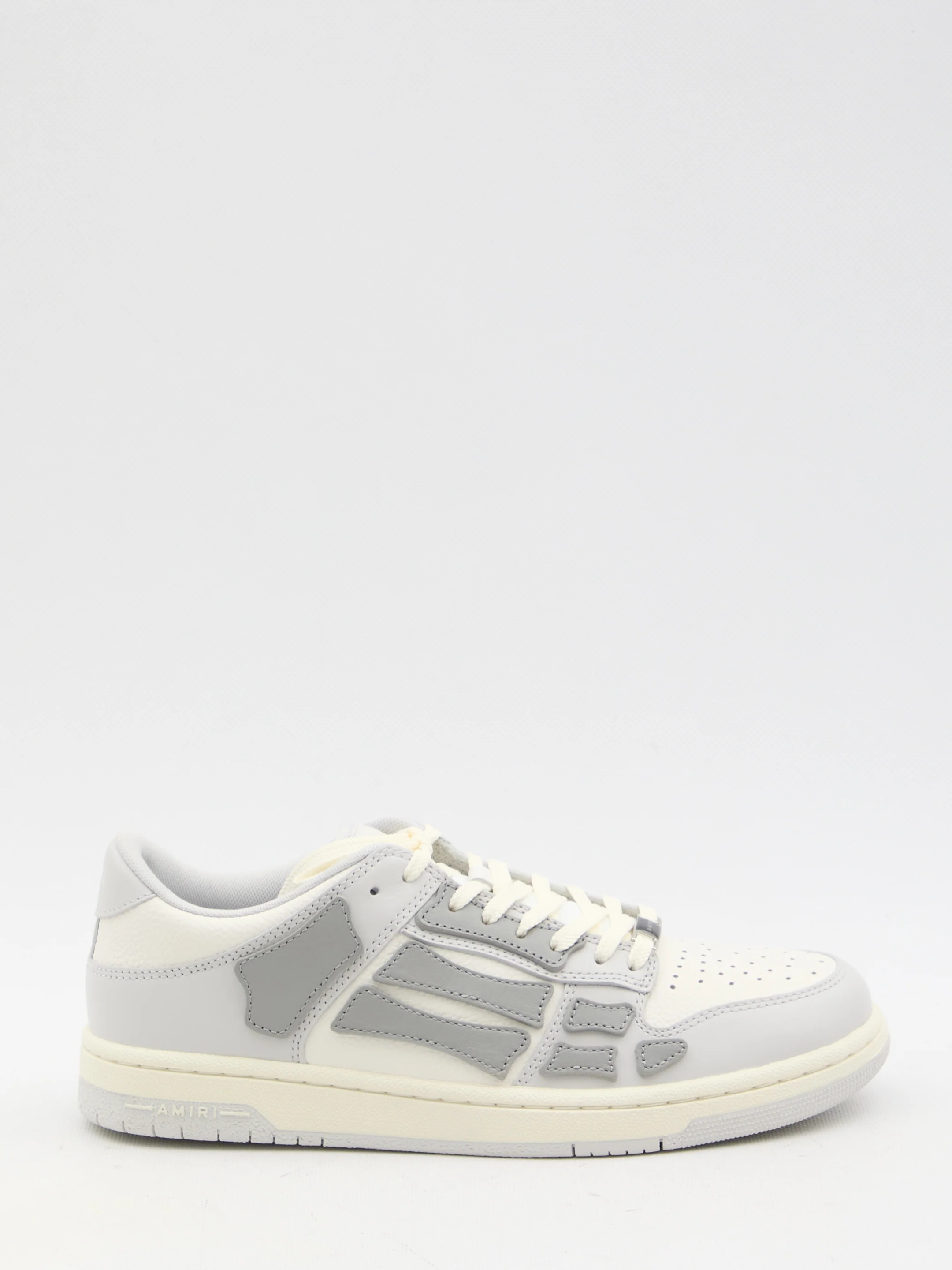 Amiri Skel Sneakers in White and Grey Leather