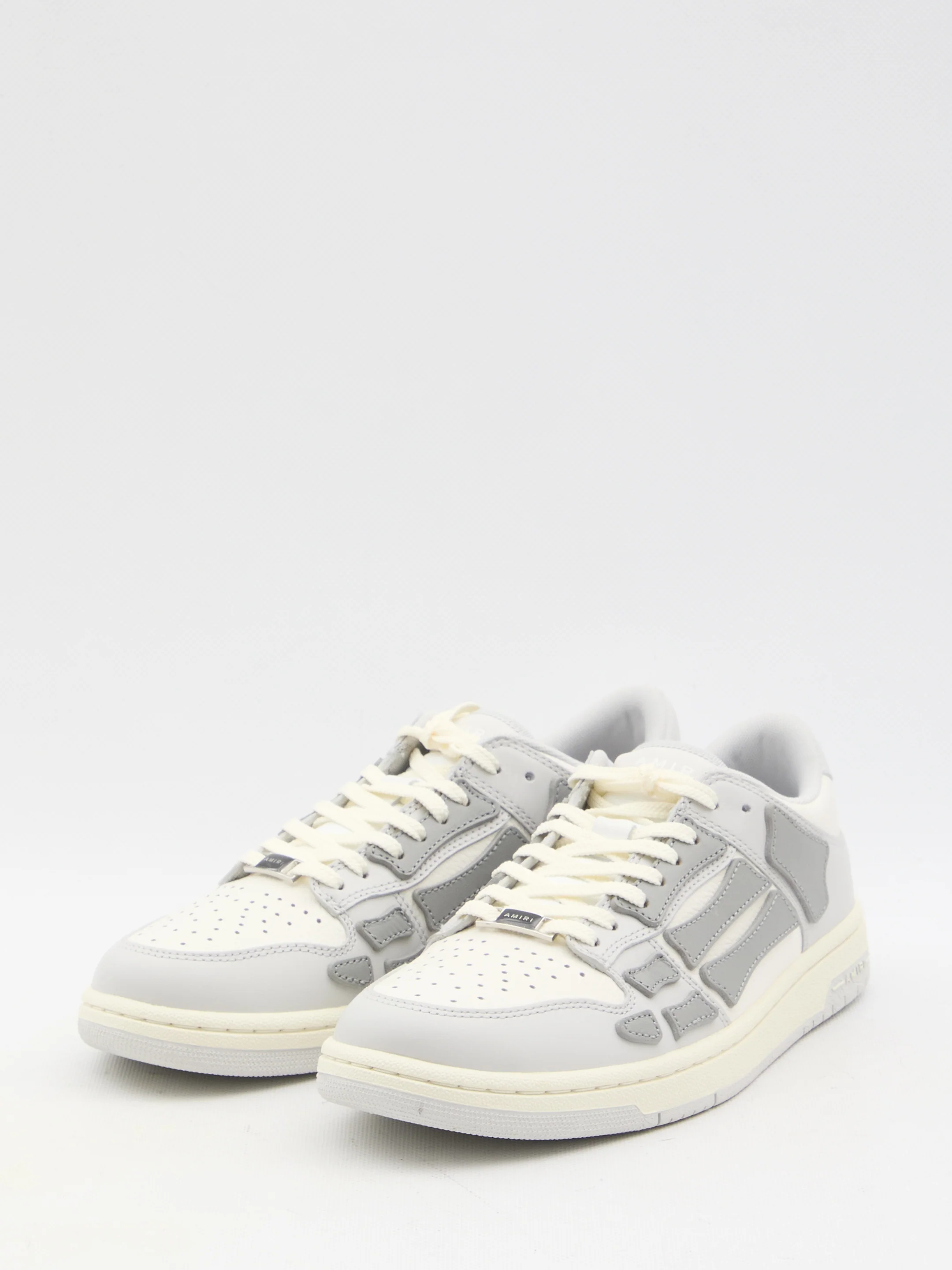 Amiri Skel Sneakers in White and Grey Leather - Image 2
