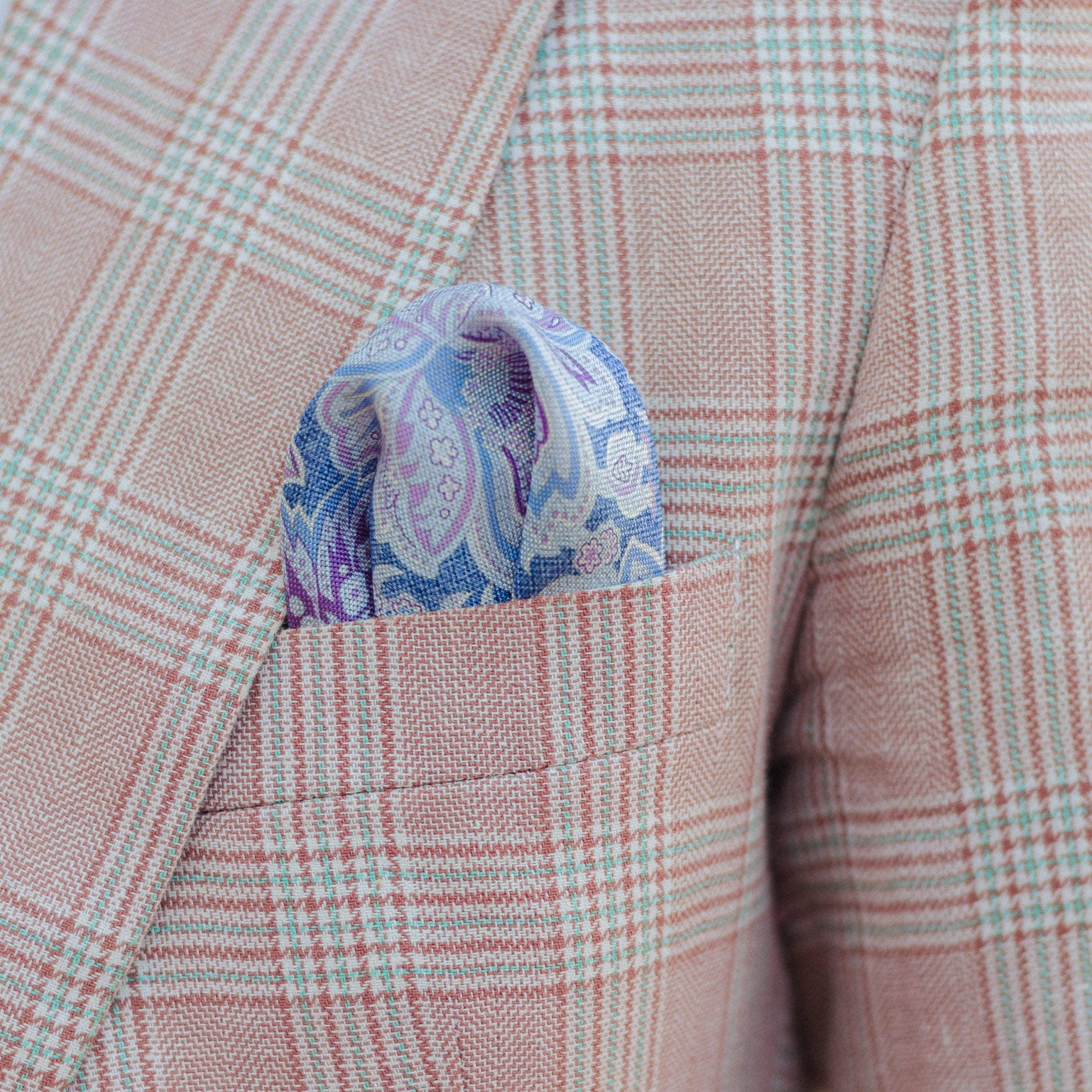 Elizabetta Assisi Double Sided Silk Pocket Square - Lavender - Image 7