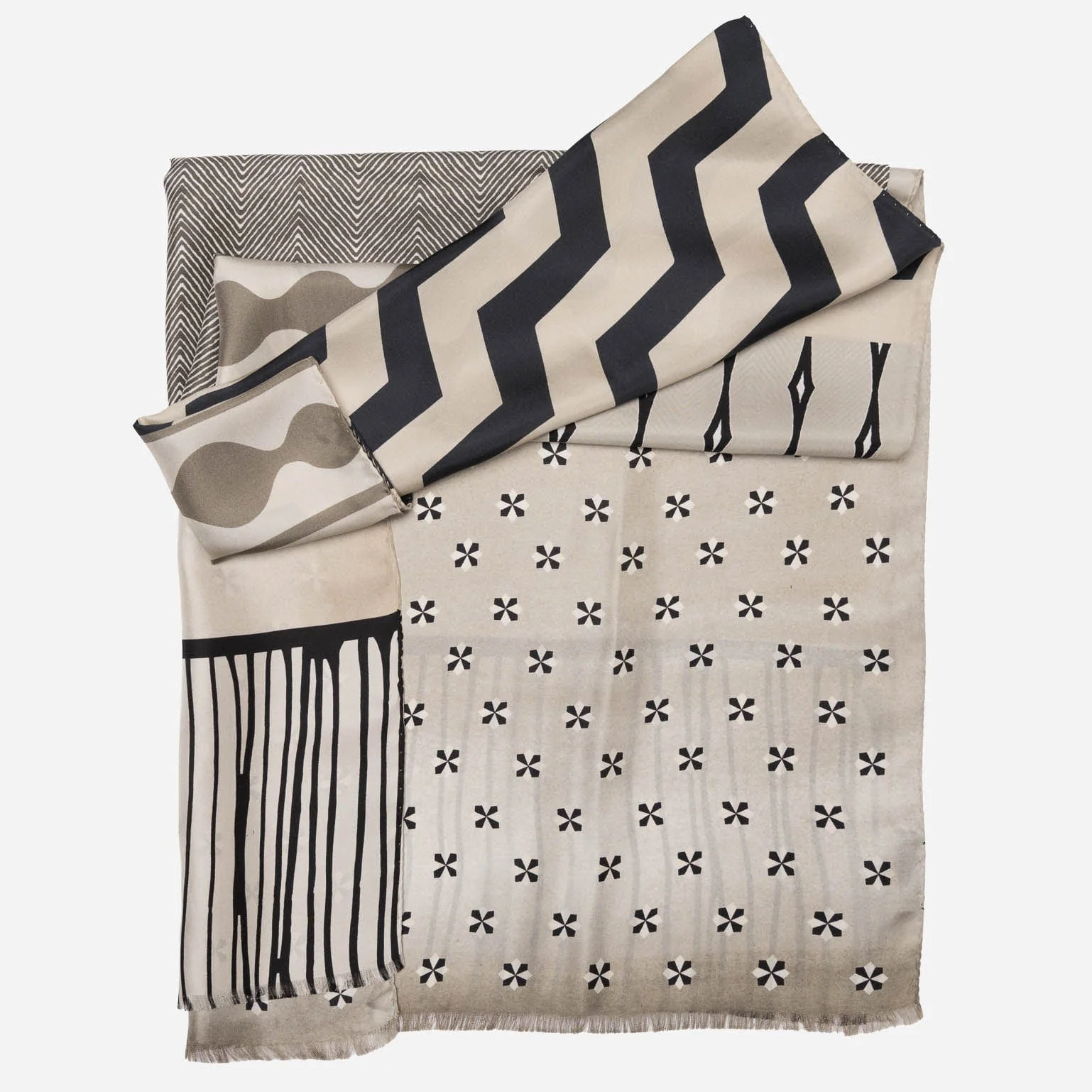 Elizabetta Atri Large Silk Scarf in Sand