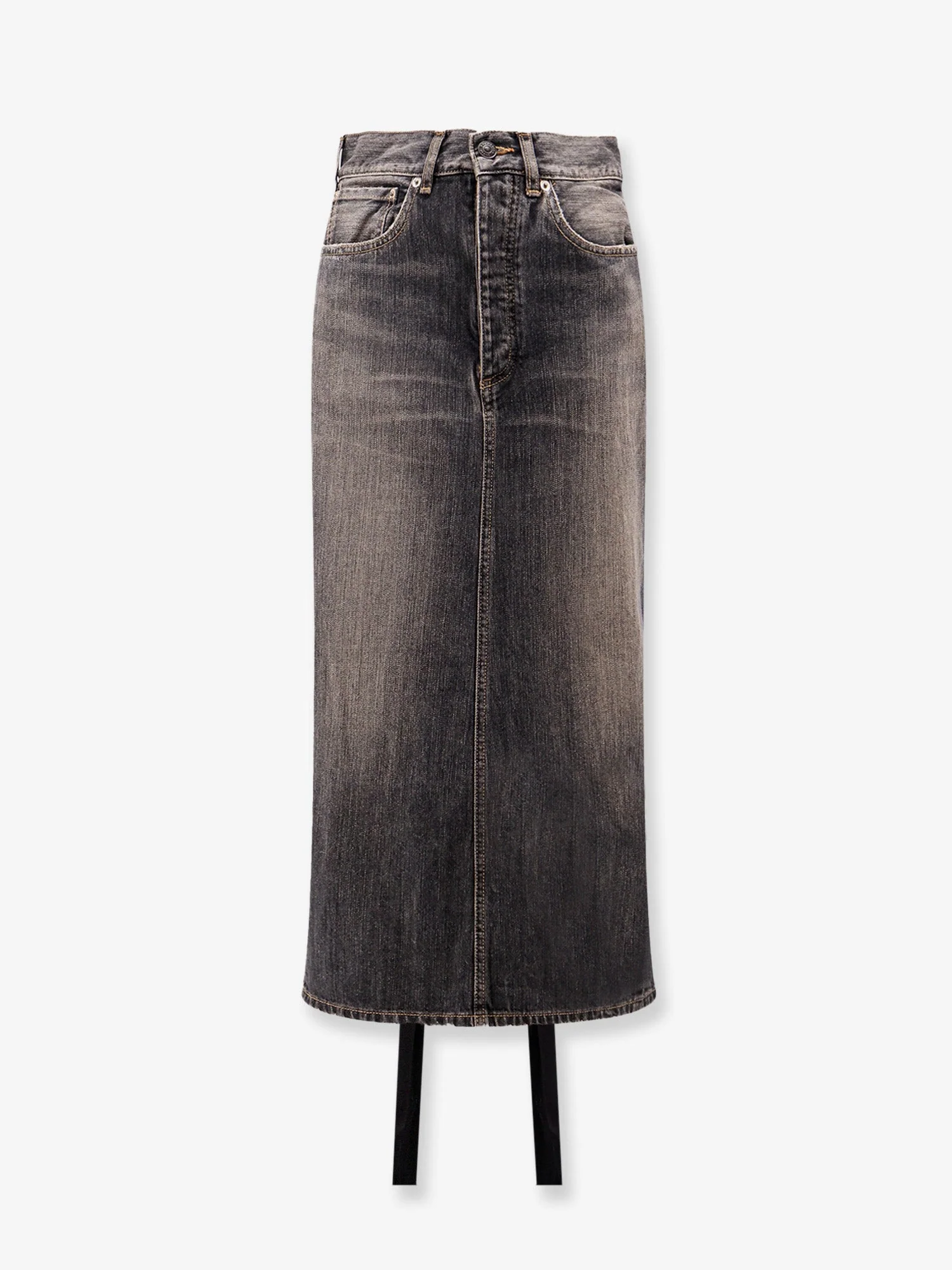 Balenciaga Denim Skirt With Laces Interwining