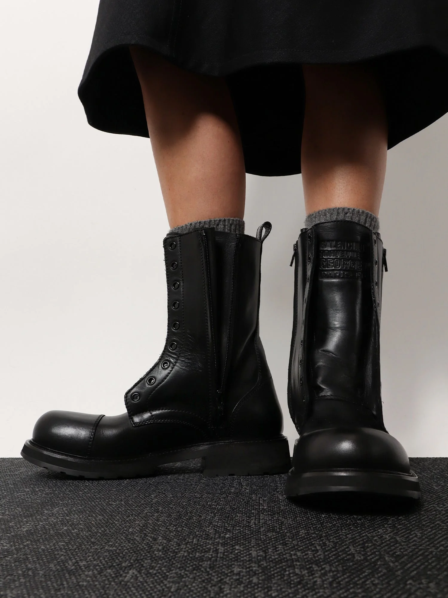 Balenciaga Leather Truck Laceup Boot - Image 2