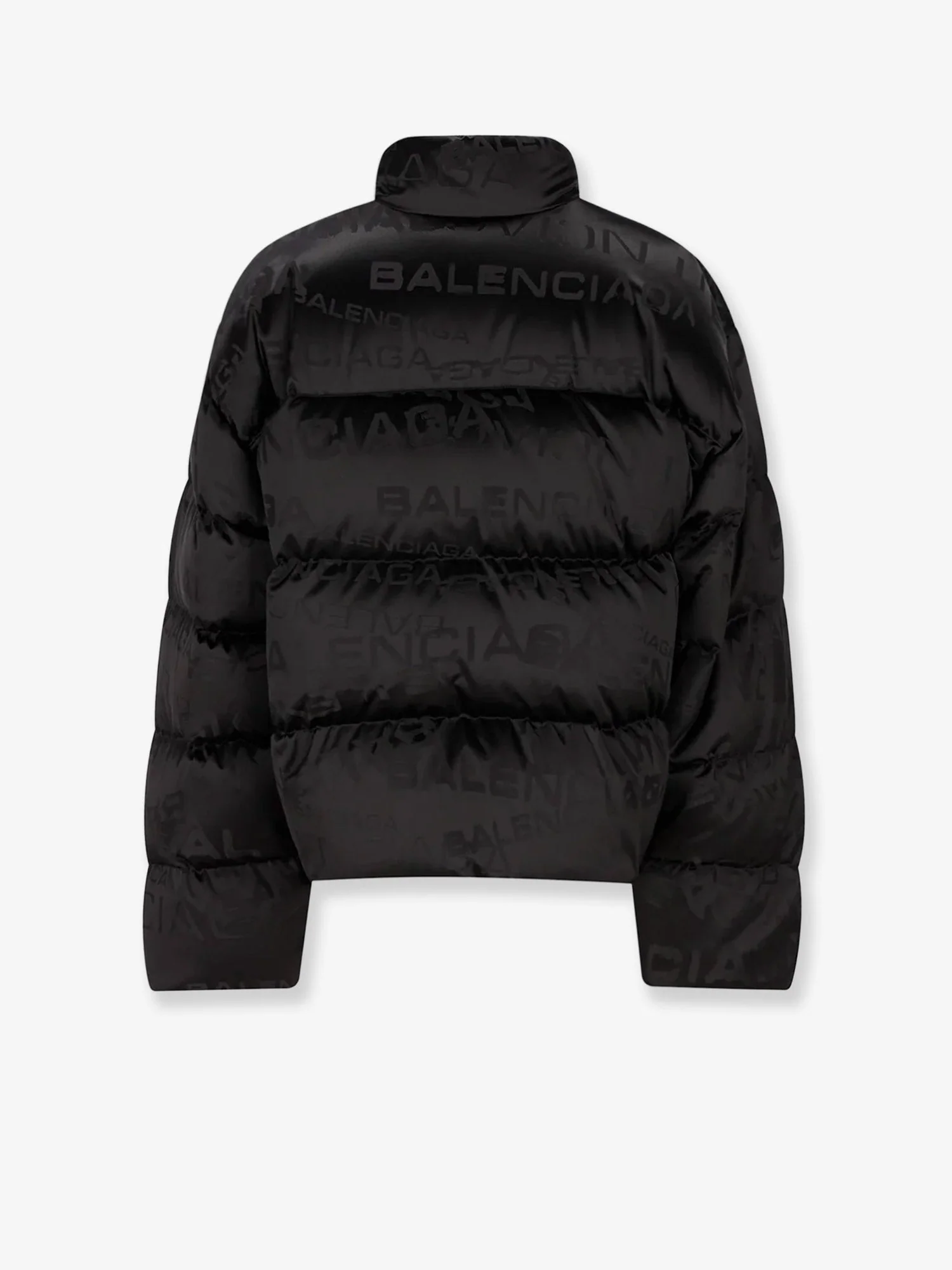 Balenciaga Nylon Down Jacket With All-Over Lettering Logo - Image 4