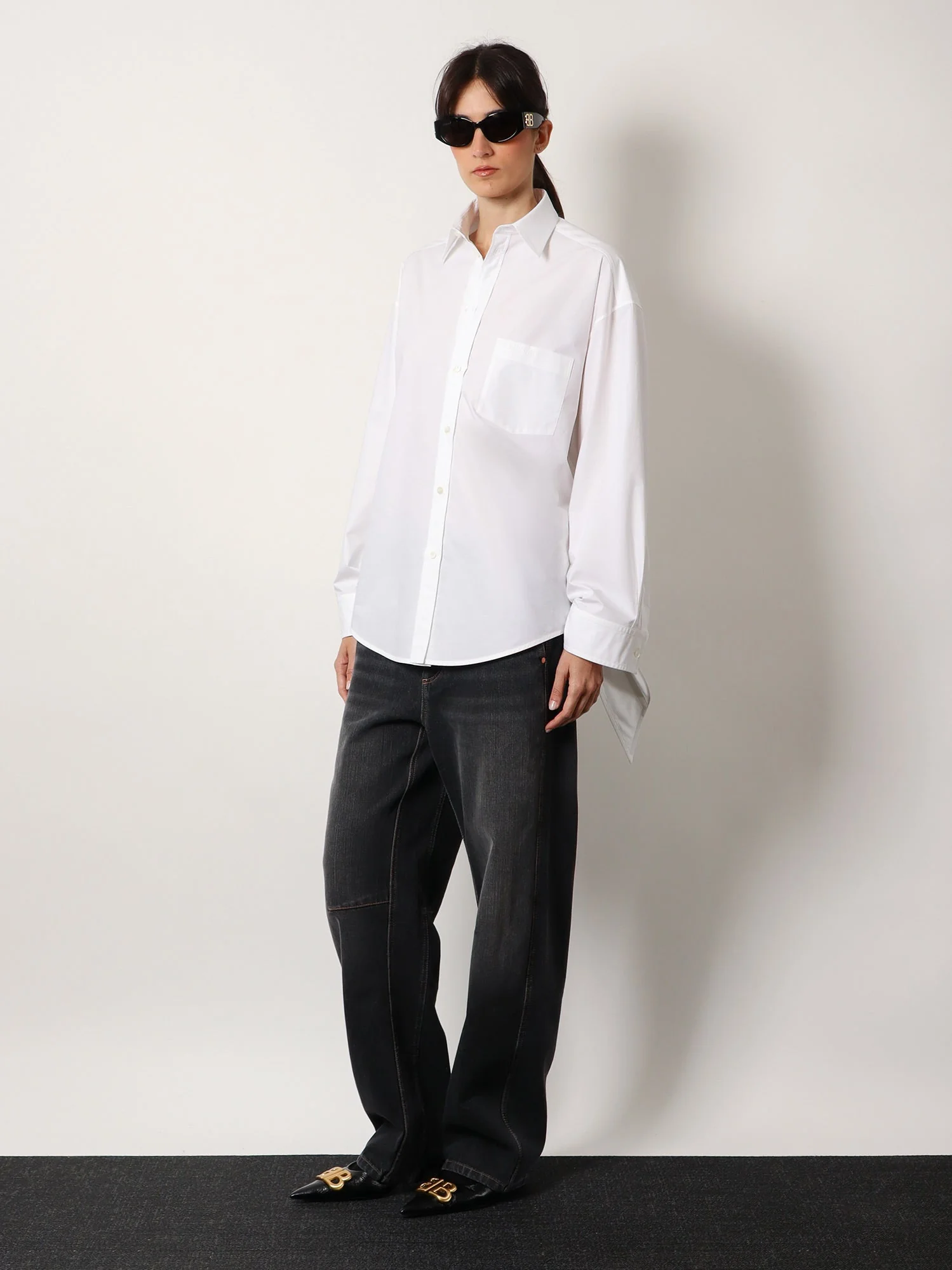 Balenciaga Oversize Cotton Shirt With Knotted Details - Image 2