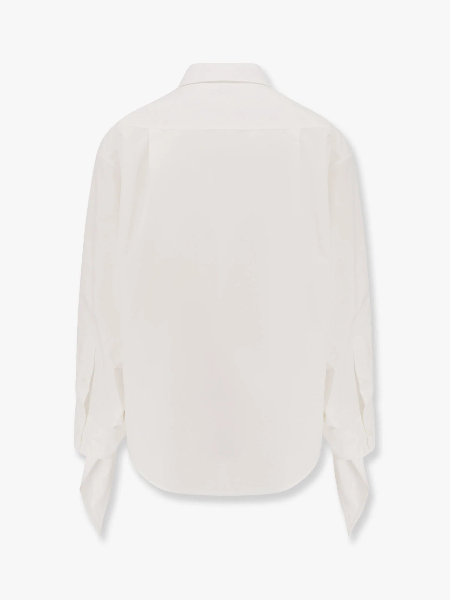 Balenciaga Oversize Cotton Shirt With Knotted Details - Image 4