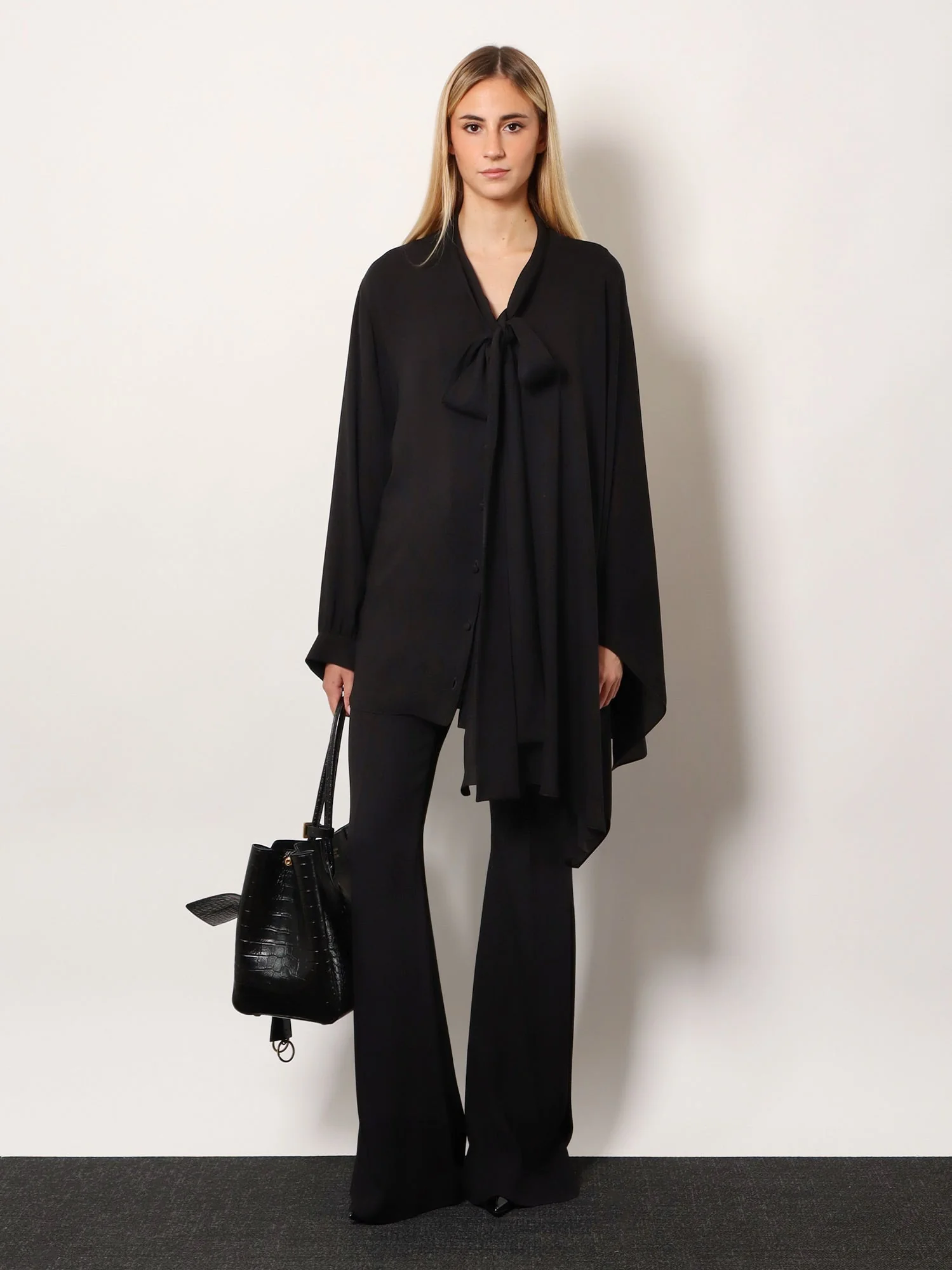 Balenciaga Silk Shirt With Bow - Image 2
