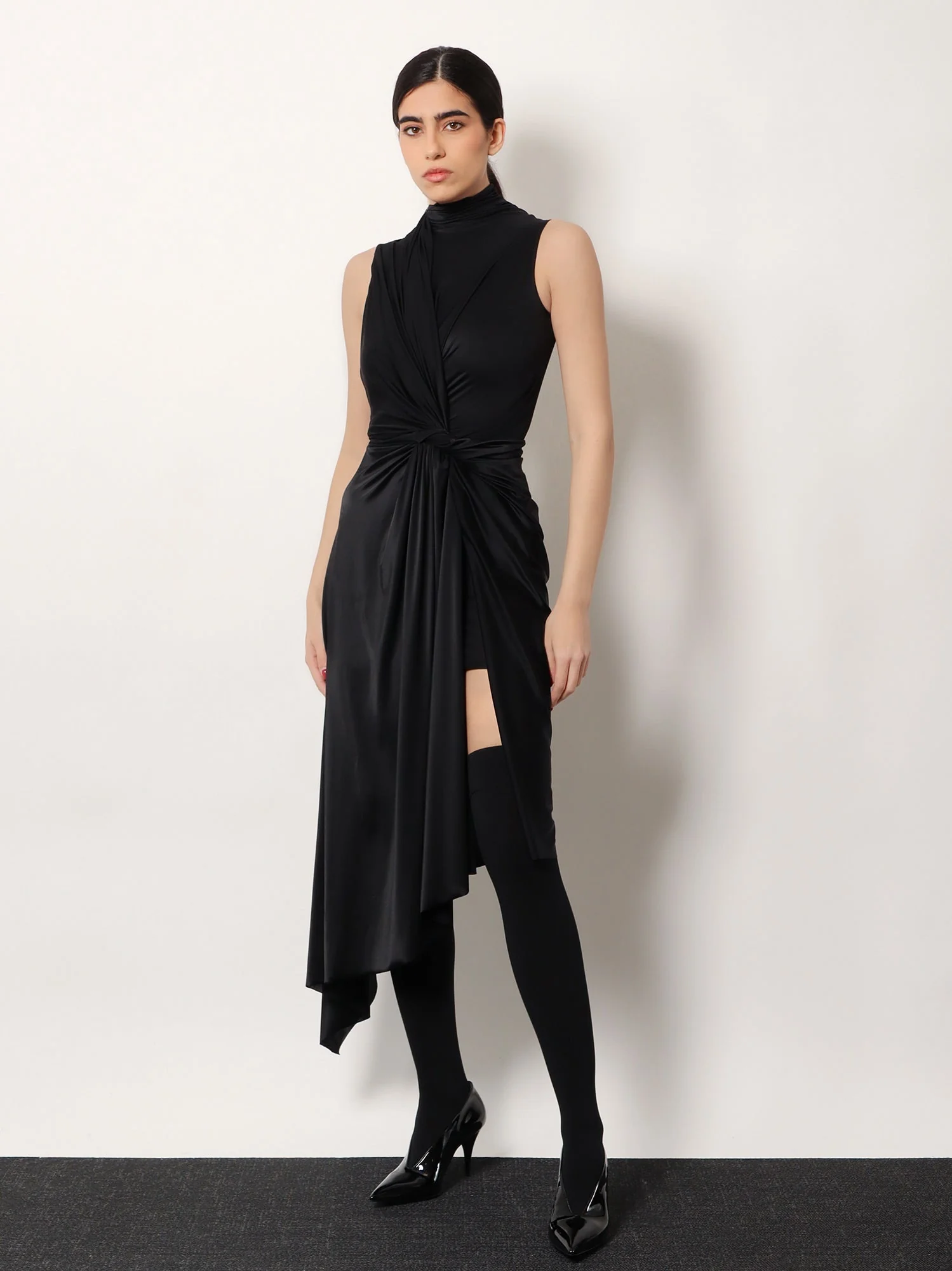 Balenciaga Stretch Fabric Long Asymmetrical Dress - Image 2