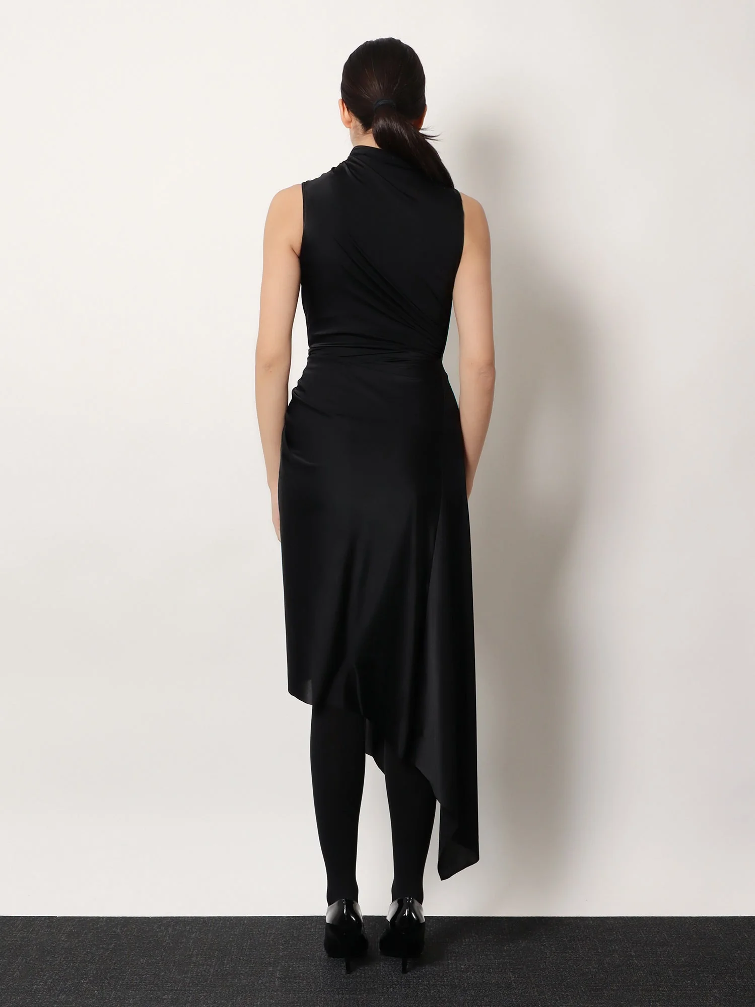 Balenciaga Stretch Fabric Long Asymmetrical Dress - Image 3