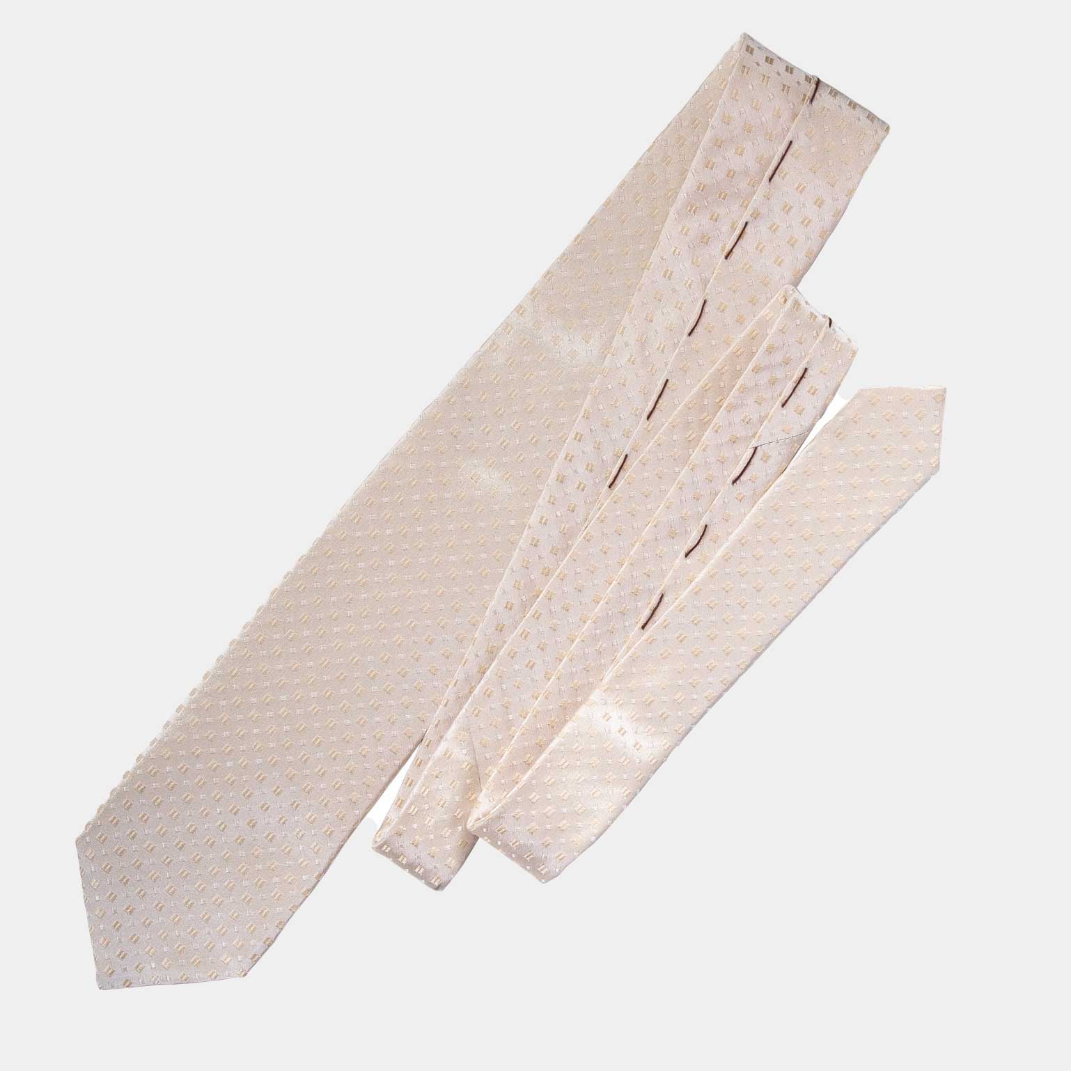 Elizabetta Barbera Silk Jacquard Tie - Champagne - Image 10
