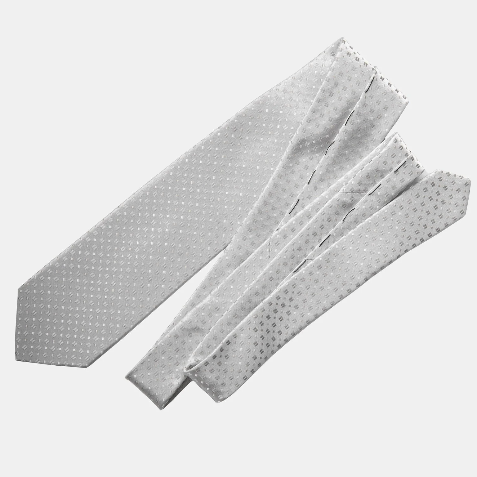 Elizabetta Barbera Silk Jacquard Tie - Silver - Image 9