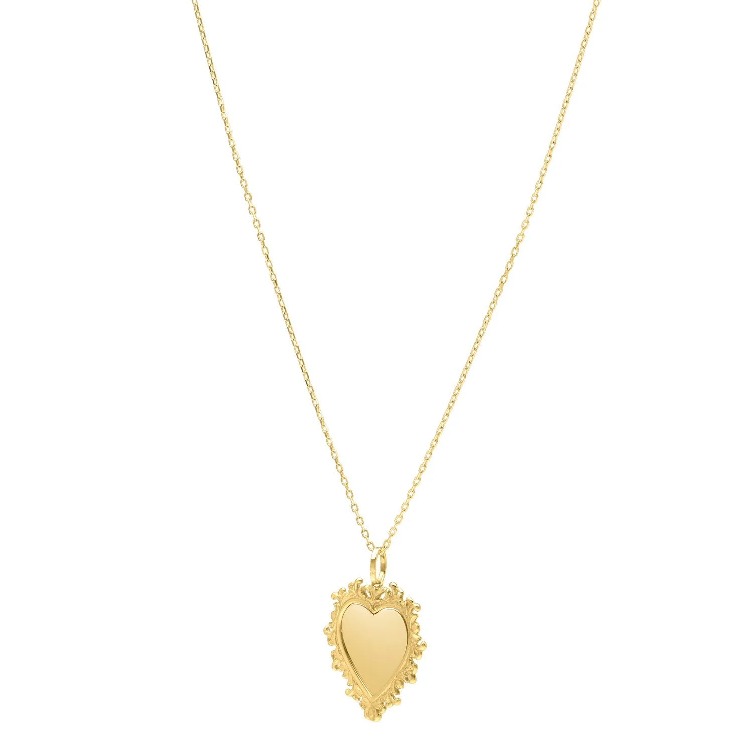 Baroque Heart Necklace in 14K Yellow Gold - Image 15