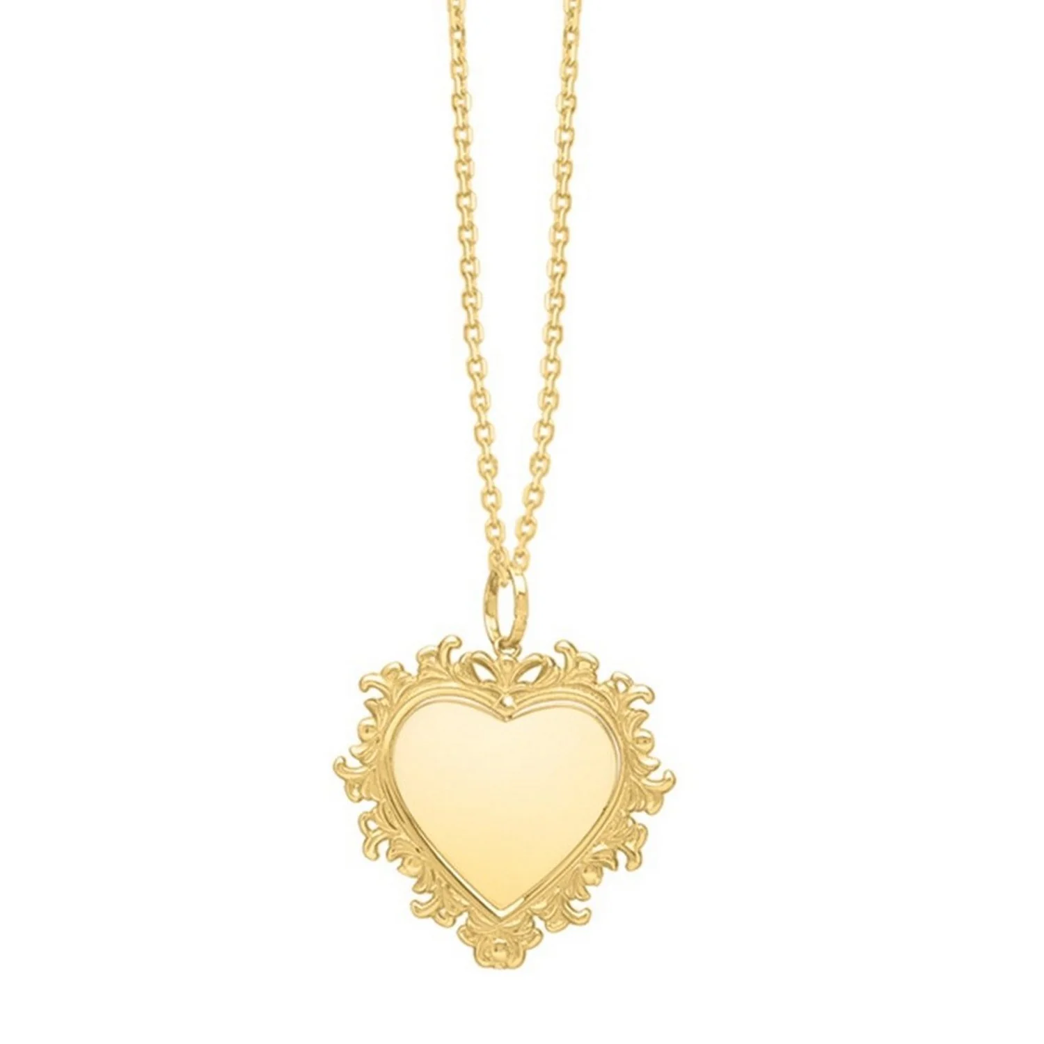 Baroque Heart Necklace in 14K Yellow Gold - Image 20