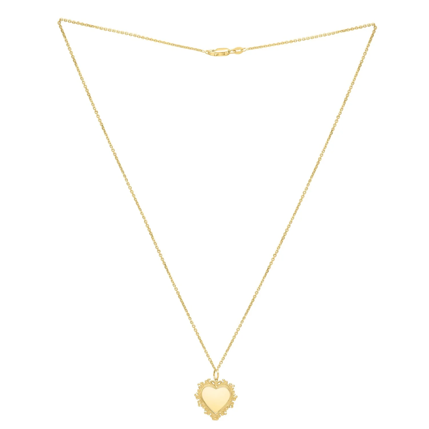 Baroque Heart Necklace in 14K Yellow Gold - Image 7